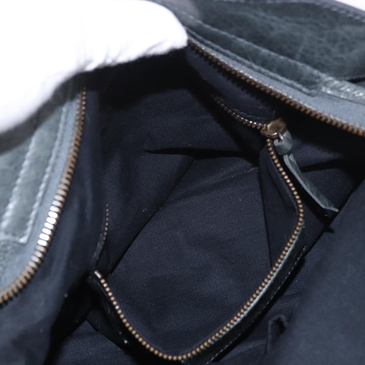 BALENCIAGA The Town Hand Bag Leather 2way Green 240579 Auth 185448M
