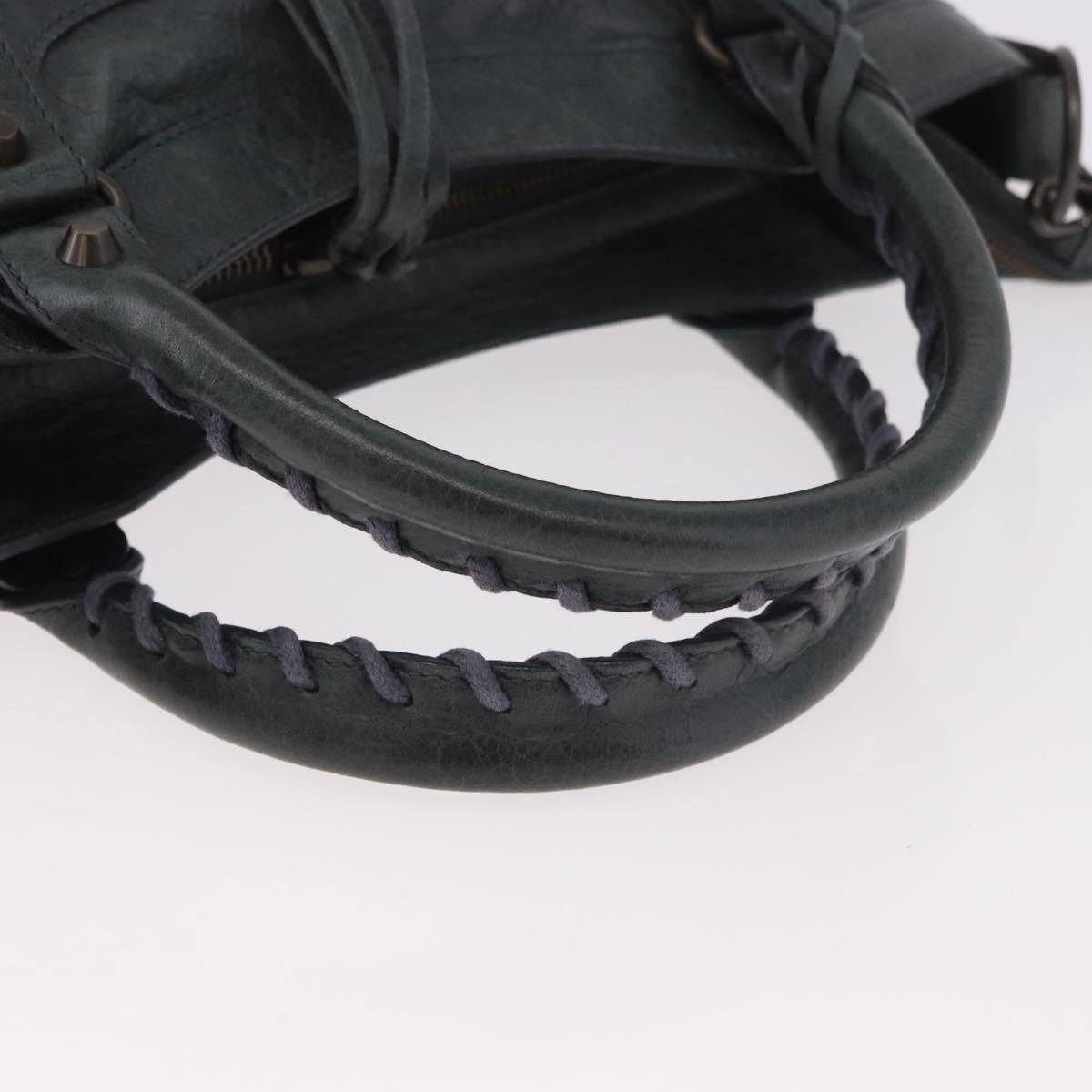 BALENCIAGA The Town Hand Bag Leather 2way Green 240579 Auth 185448M