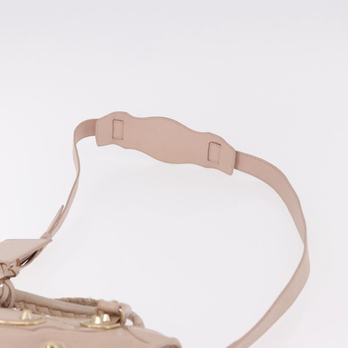 BALENCIAGA Classic Metallic Edge Mini City Bag Leather 2way Pink Auth 185449V