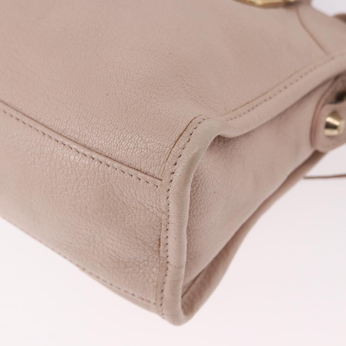 BALENCIAGA Classic Metallic Edge Mini City Bag Leather 2way Pink Auth 185449V