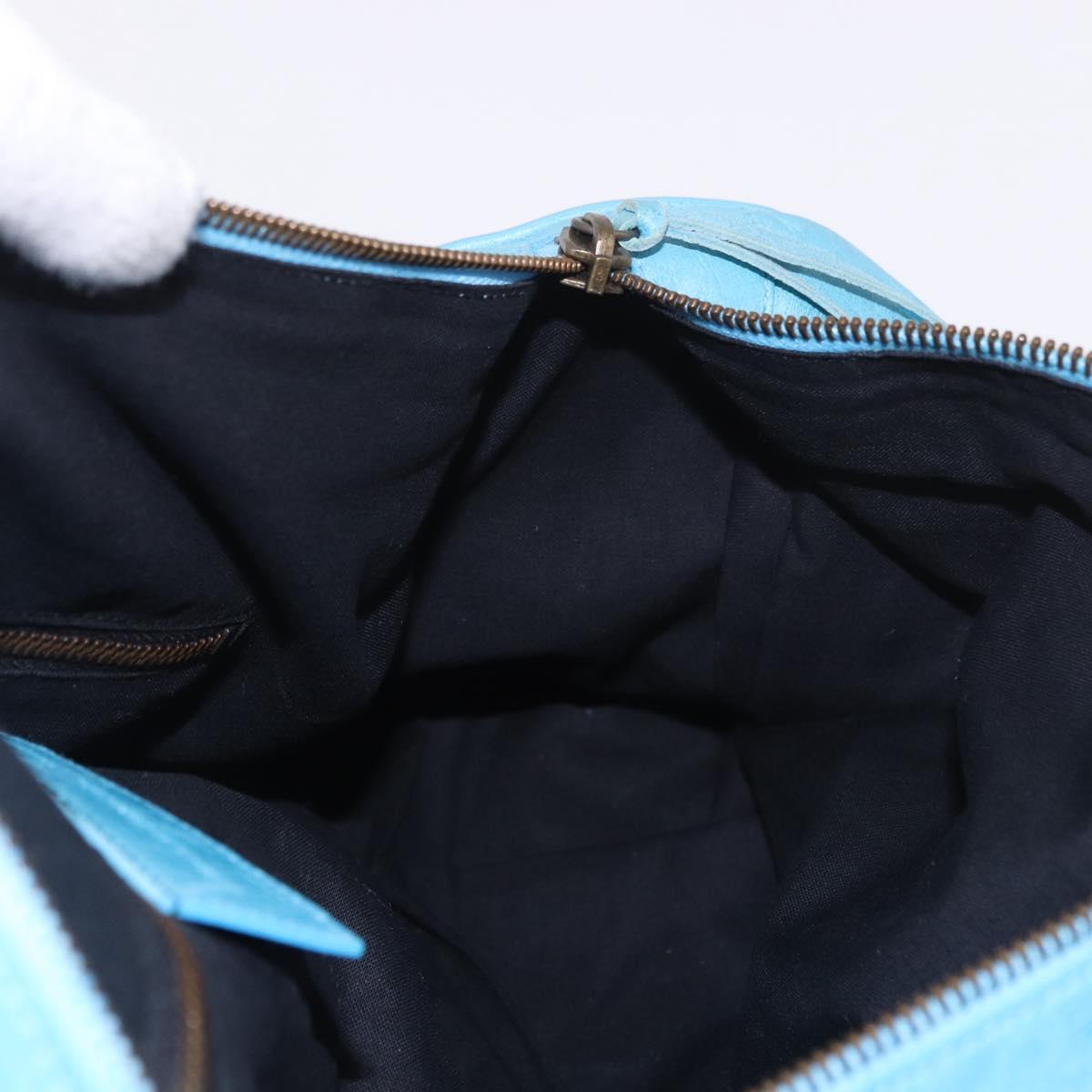 BALENCIAGA Zazigi Hand Bag Leather 2way Light Blue 128523 Auth 185450M