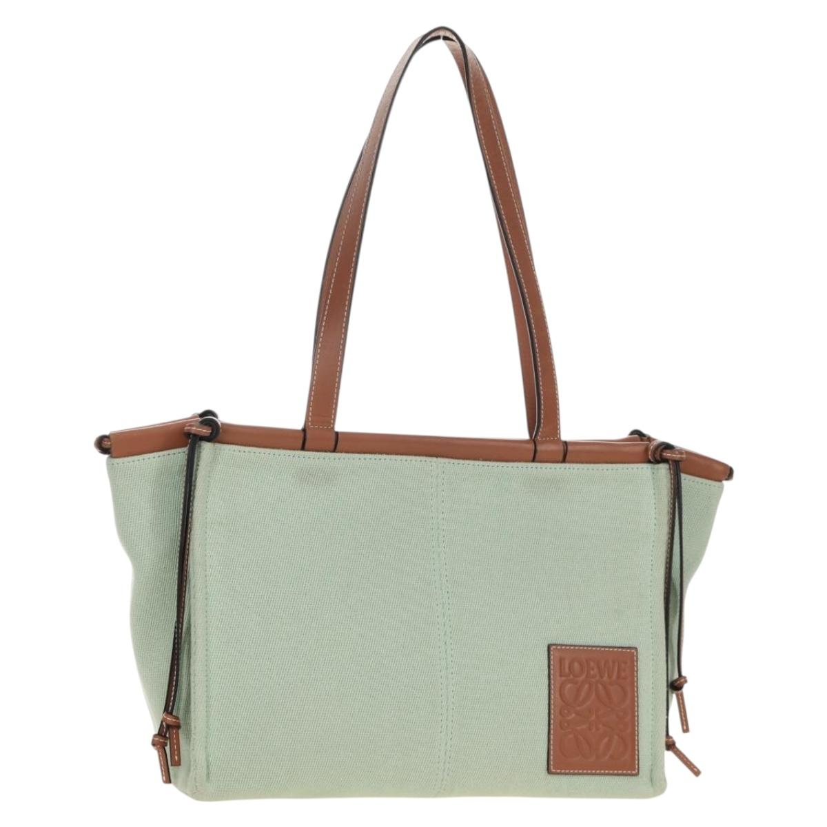 LOEWE Cushion Tote Bag Canvas Green Auth 185464V
