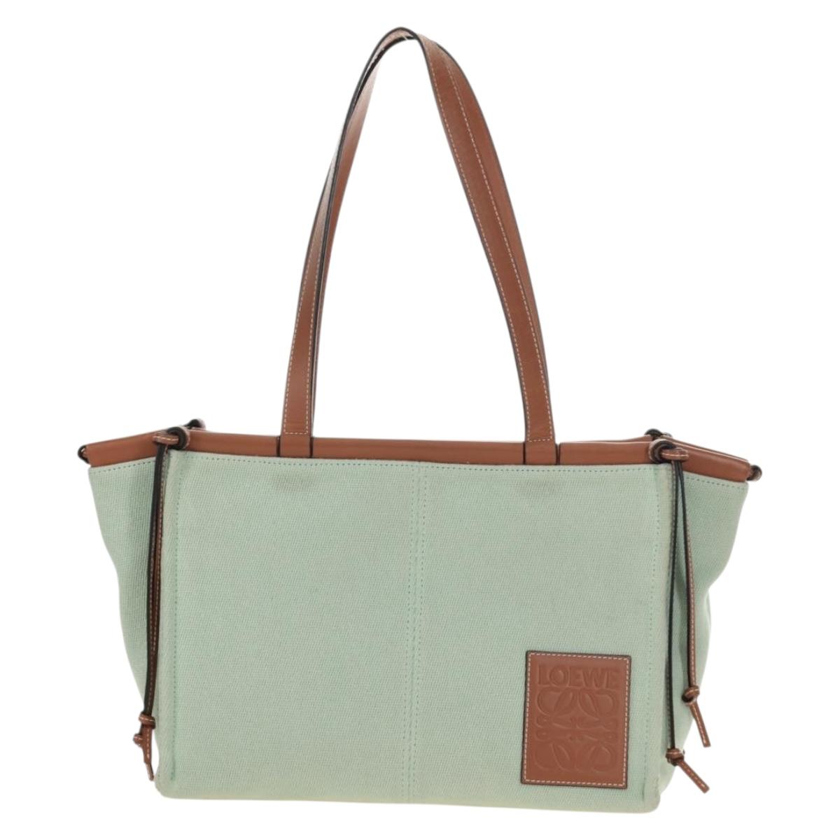 LOEWE Cushion Tote Bag Canvas Green Auth 185464V