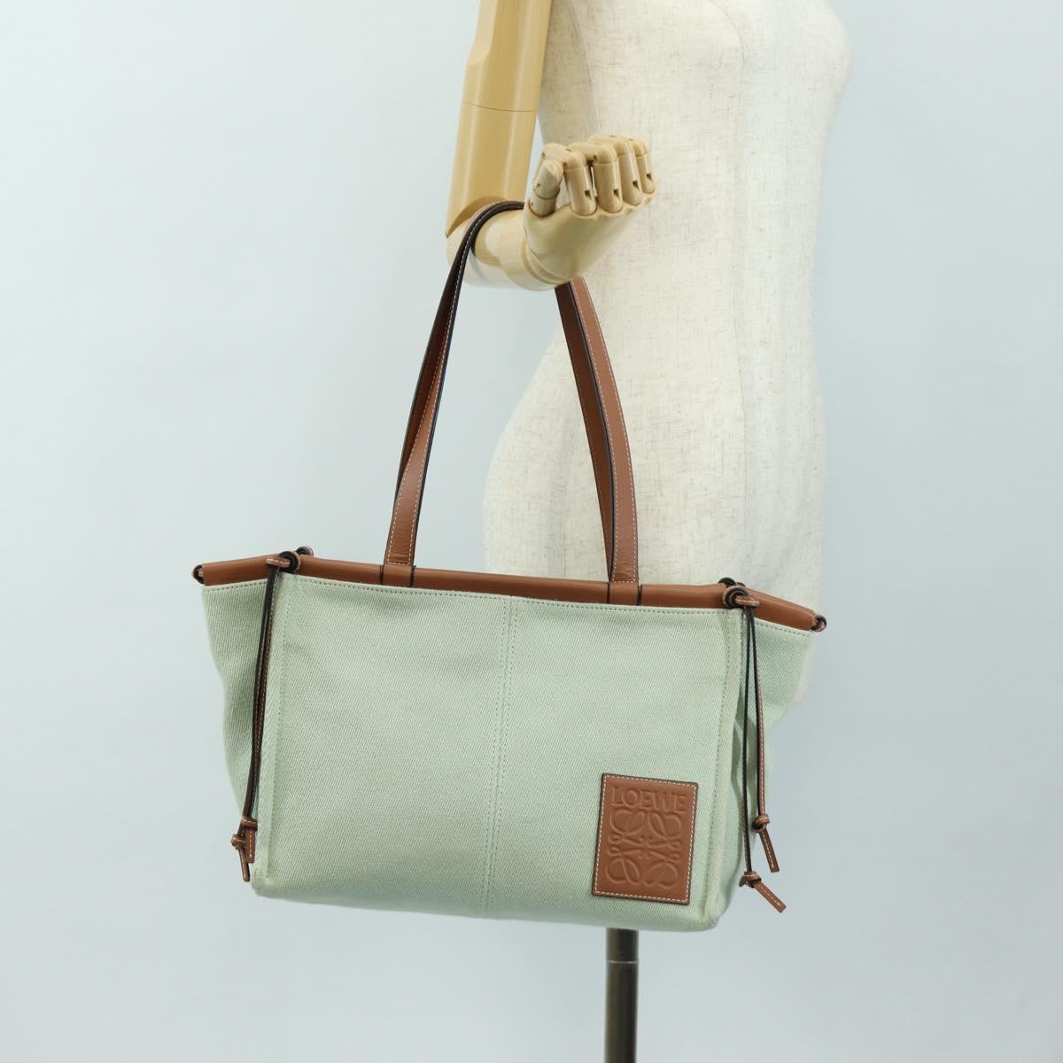 LOEWE Cushion Tote Bag Canvas Green Auth 185464V