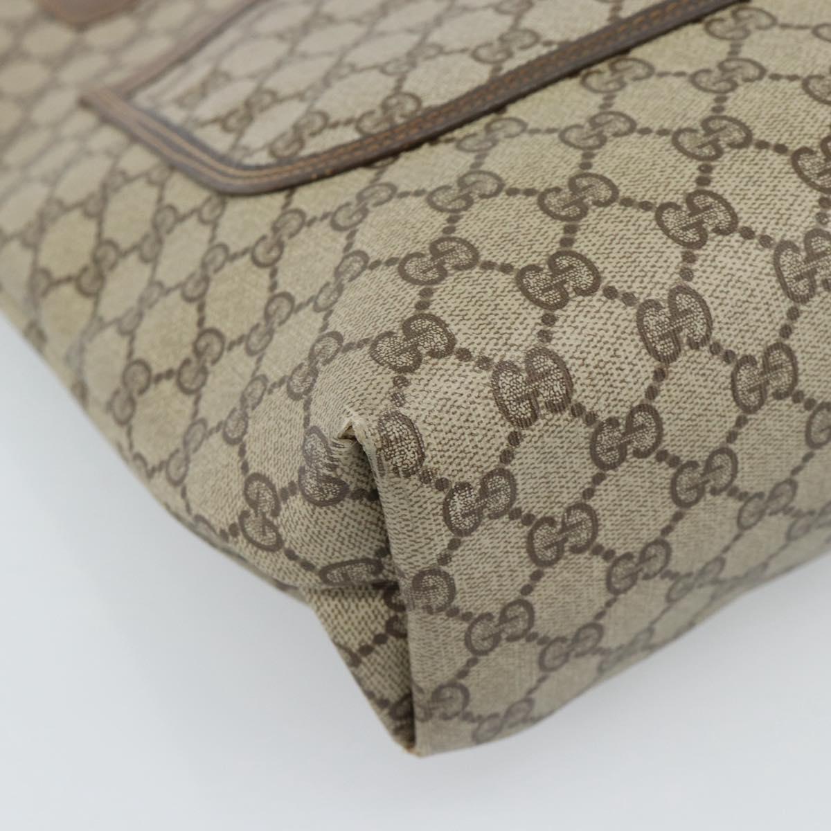 GUCCI GG Supreme Web Sherry Line Tote Bag PVC Beige 41 004 4465 Auth 185466