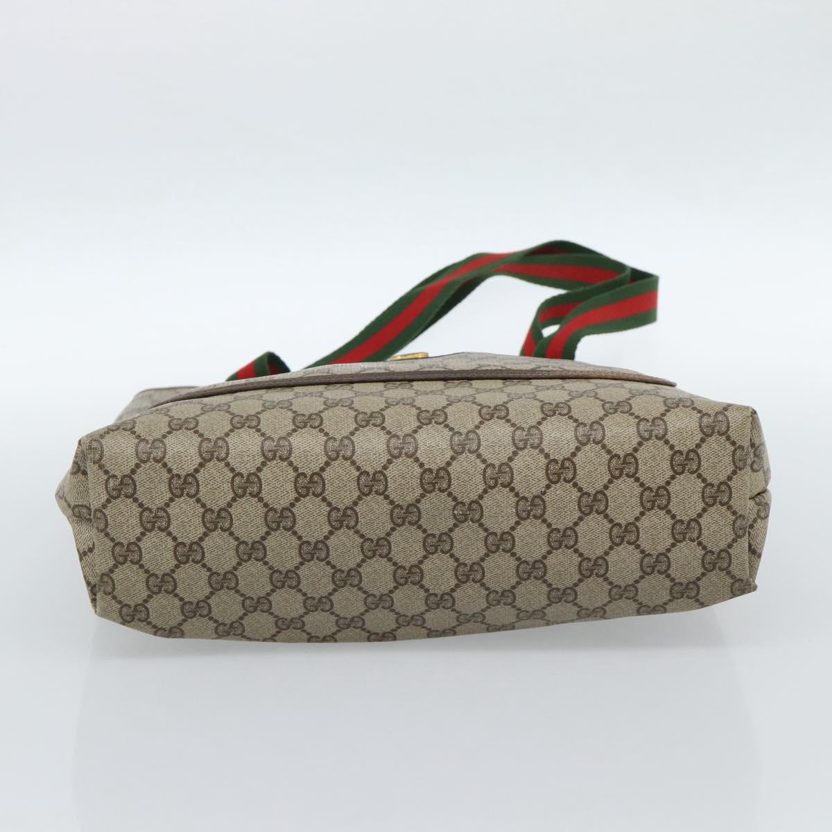 GUCCI GG Supreme Web Sherry Line Tote Bag PVC Beige 41 004 4465 Auth 185466