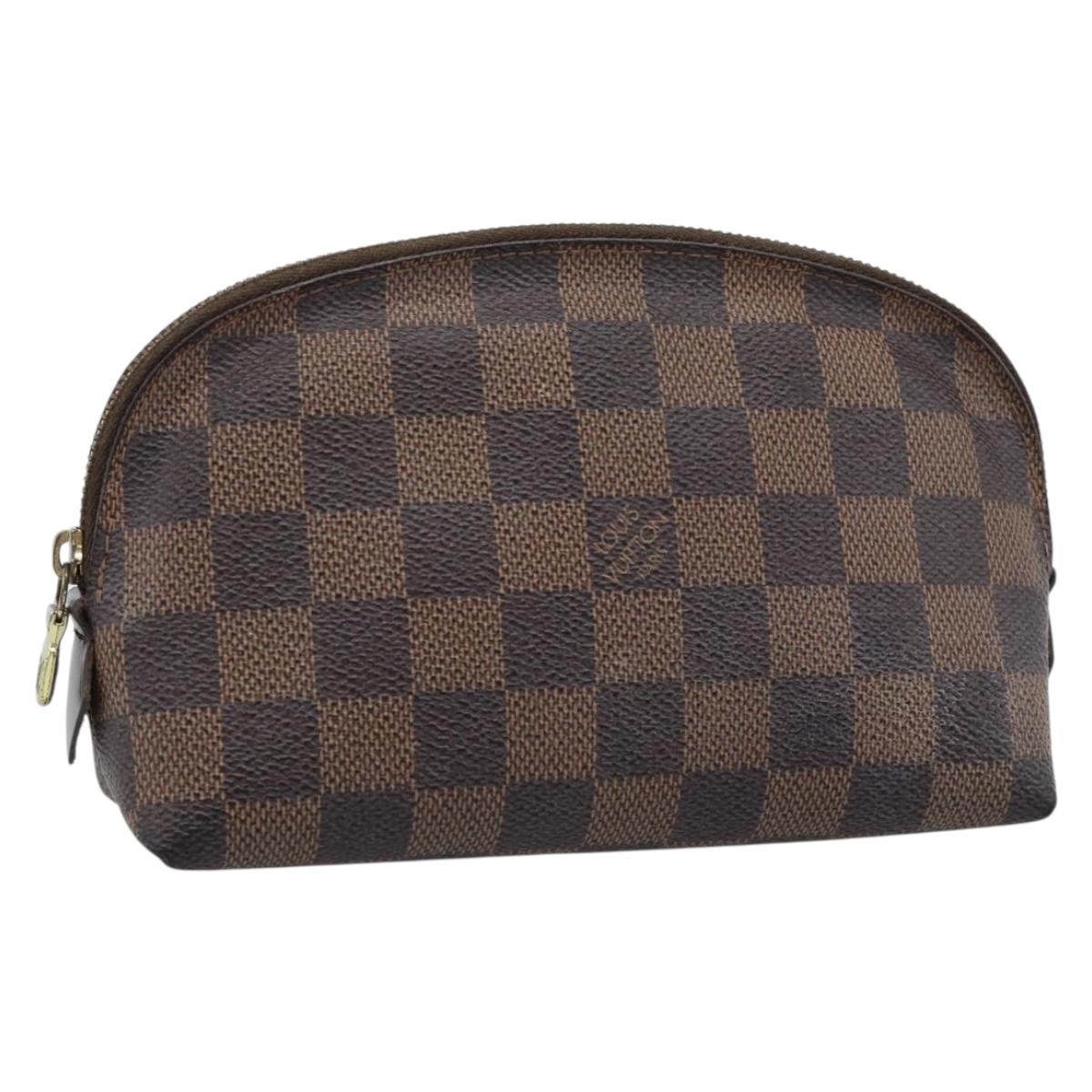 LOUIS VUITTON Damier Ebene Pochette Cosmetic PM Pouch N47516 LV Auth 185472