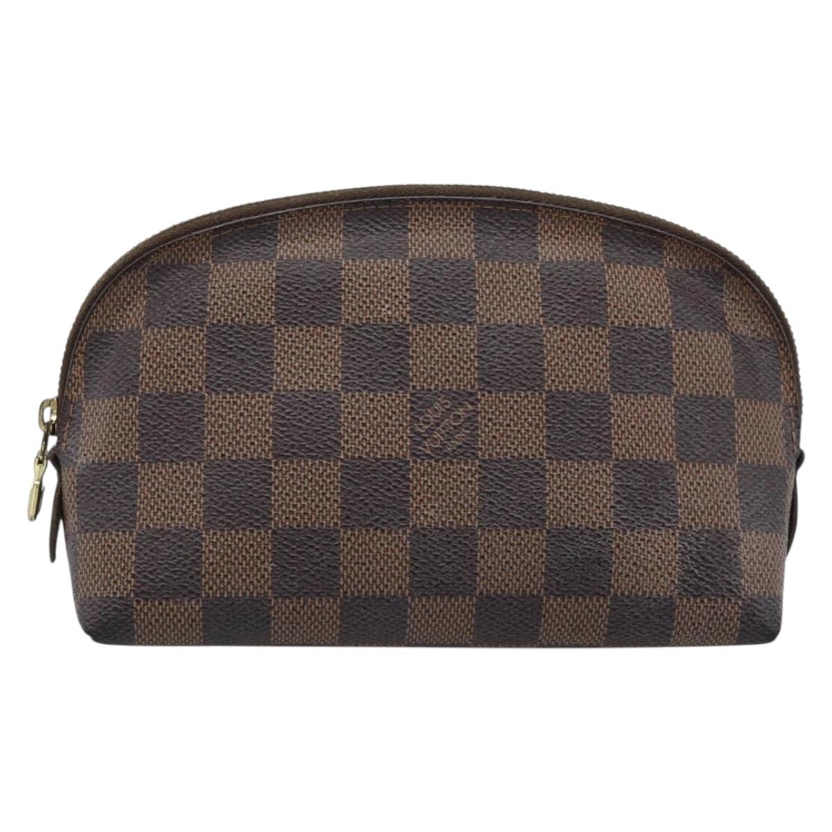 LOUIS VUITTON Damier Ebene Pochette Cosmetic PM Pouch N47516 LV Auth 185472
