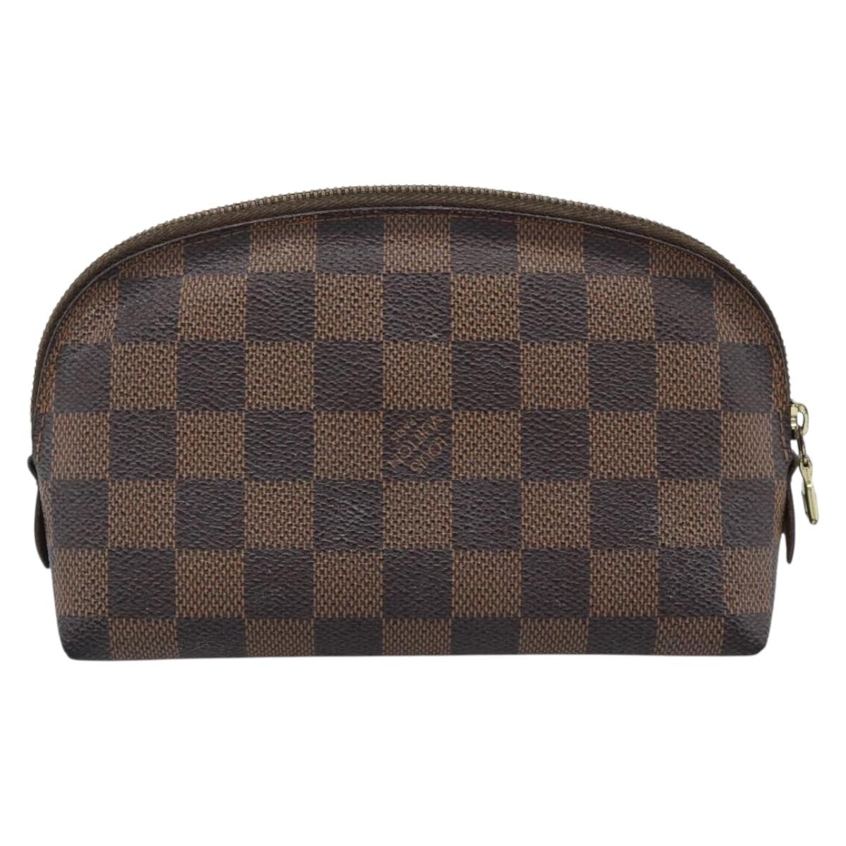 LOUIS VUITTON Damier Ebene Pochette Cosmetic PM Pouch N47516 LV Auth 185472