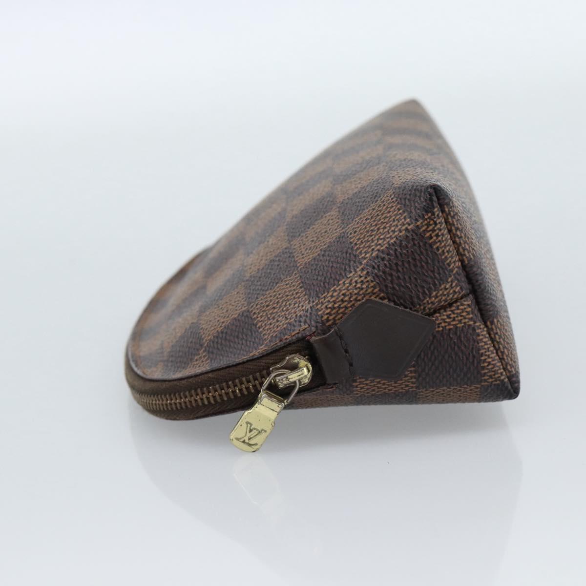 LOUIS VUITTON Damier Ebene Pochette Cosmetic PM Pouch N47516 LV Auth 185472