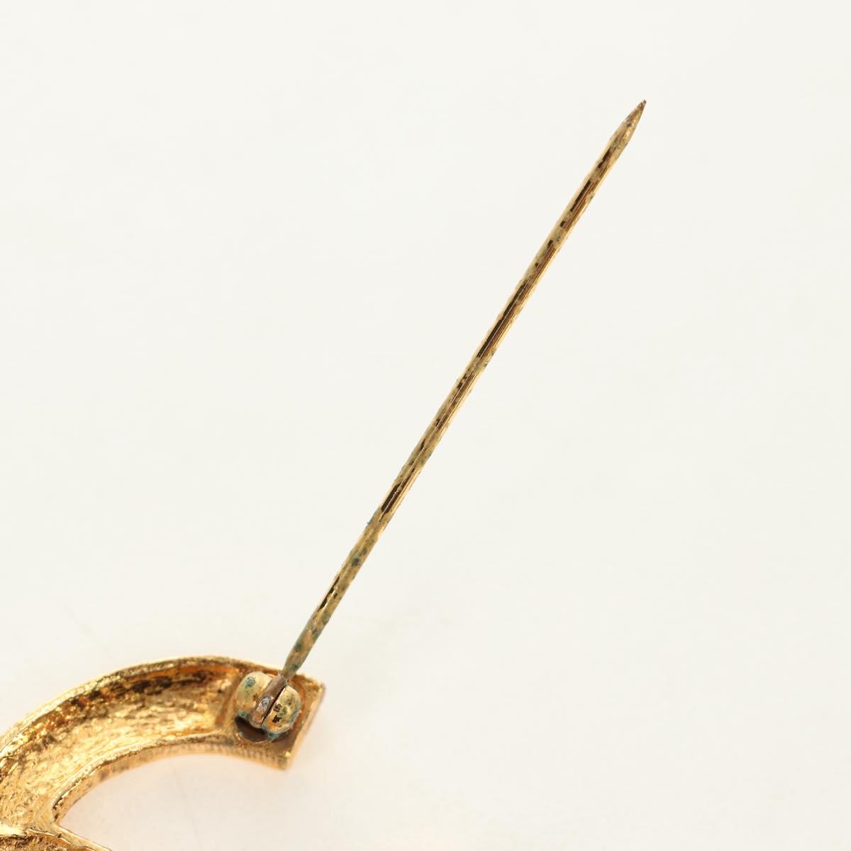 CHANEL COCO Mark Brooch metal Gold Tone CC Auth 185473V
