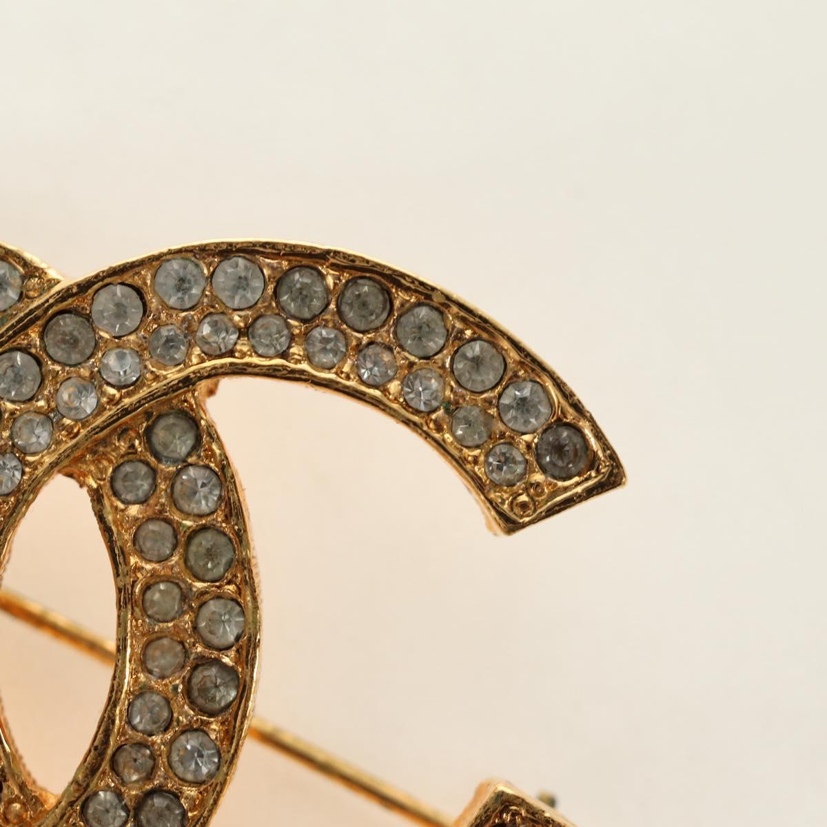 CHANEL COCO Mark Brooch metal Gold Tone CC Auth 185473V