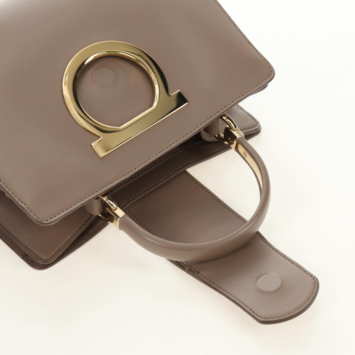 Salvatore Ferragamo Gancini Hand Bag Leather 2way Auth 185475V