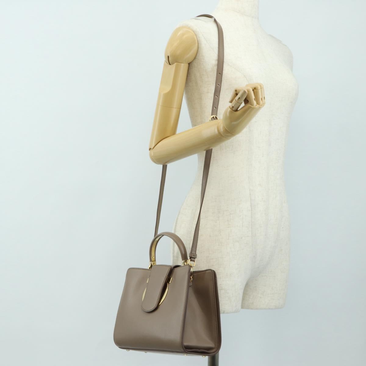 Salvatore Ferragamo Gancini Hand Bag Leather 2way Auth 185475V