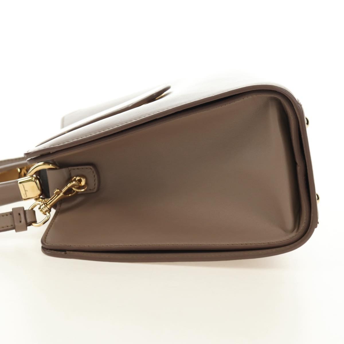 Salvatore Ferragamo Gancini Hand Bag Leather 2way Auth 185475V