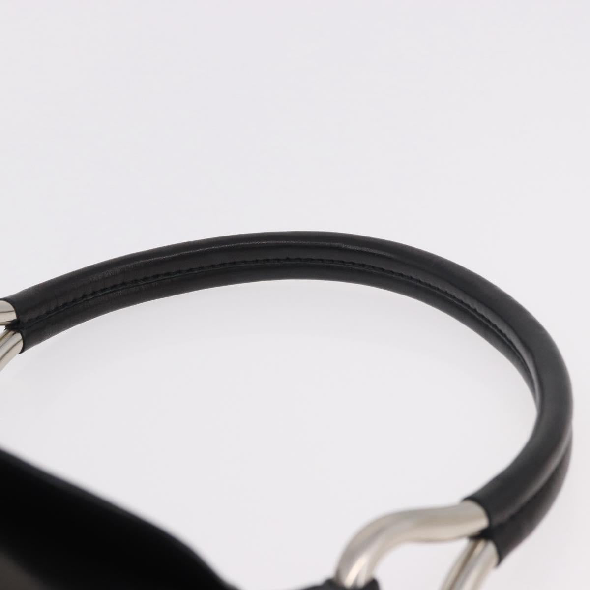 PRADA Shoulder Bag Leather Black Silver Auth 185478SAM