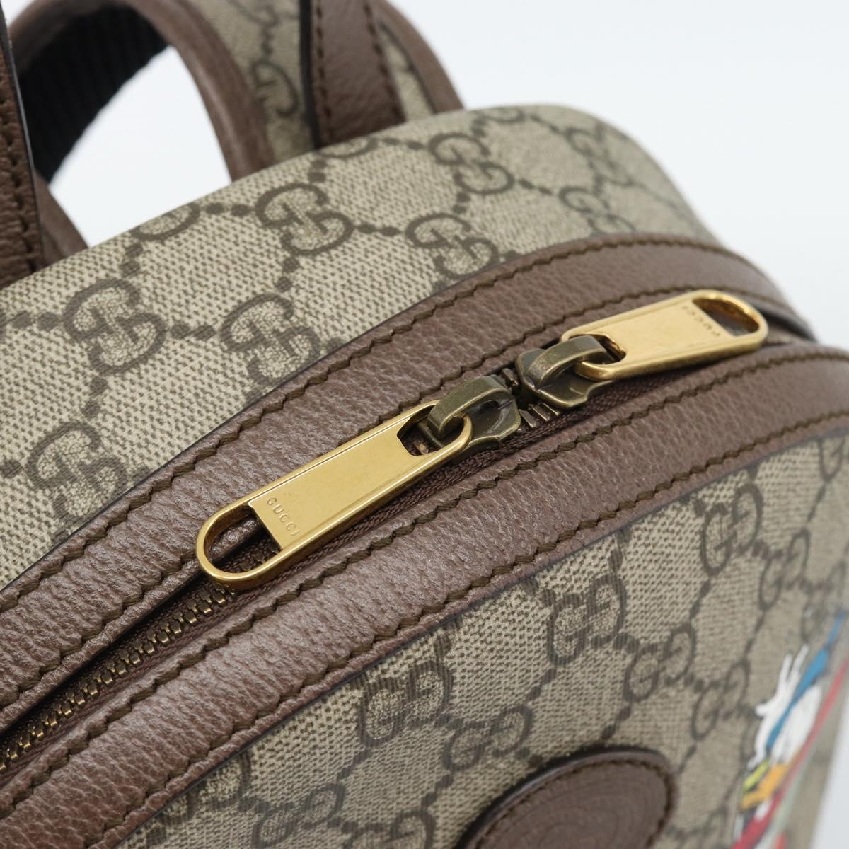 GUCCI GUCCI x Disney GG Supreme Backpack PVC Beige 552884 Auth 185480M