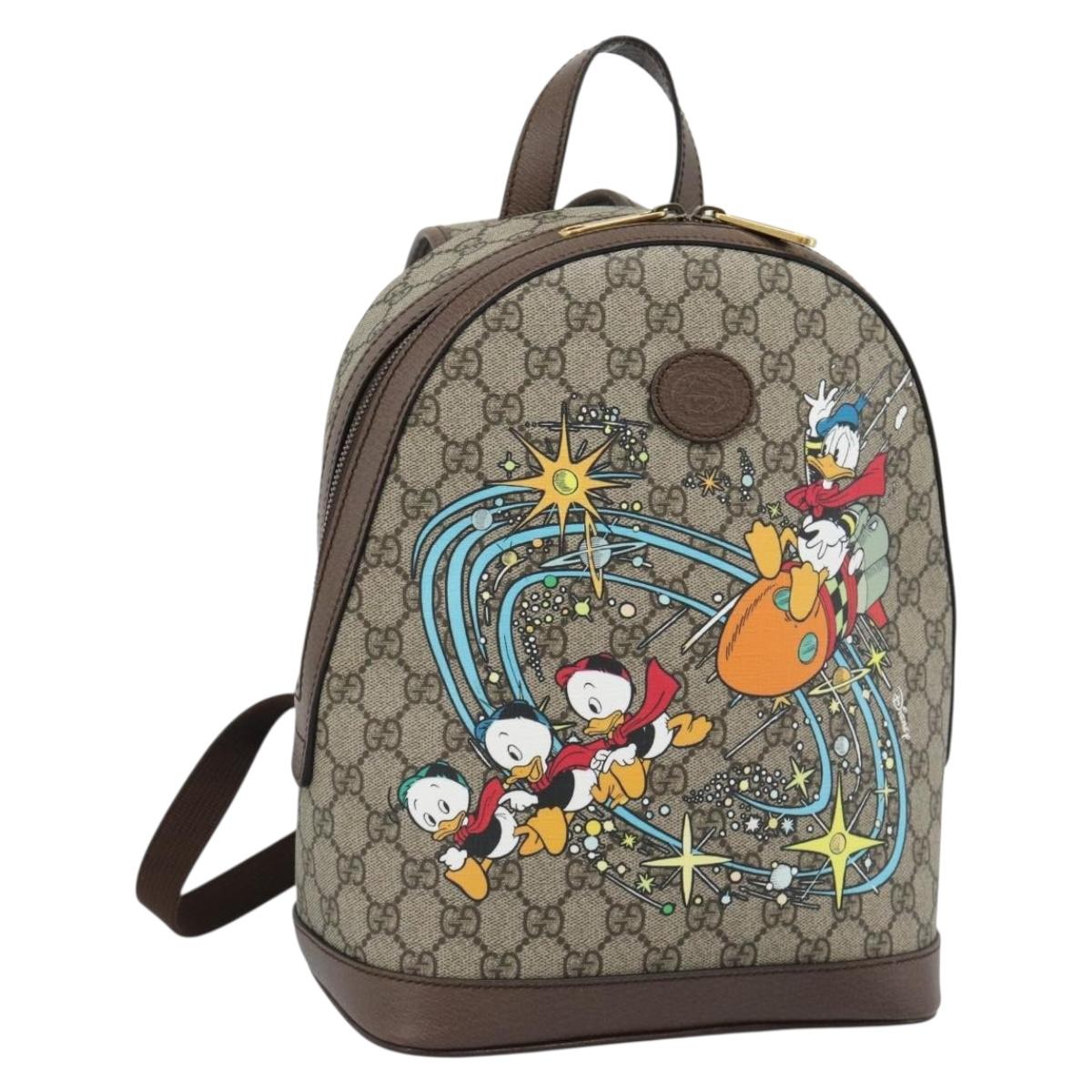 GUCCI GUCCI x Disney GG Supreme Backpack PVC Beige 552884 Auth 185480M