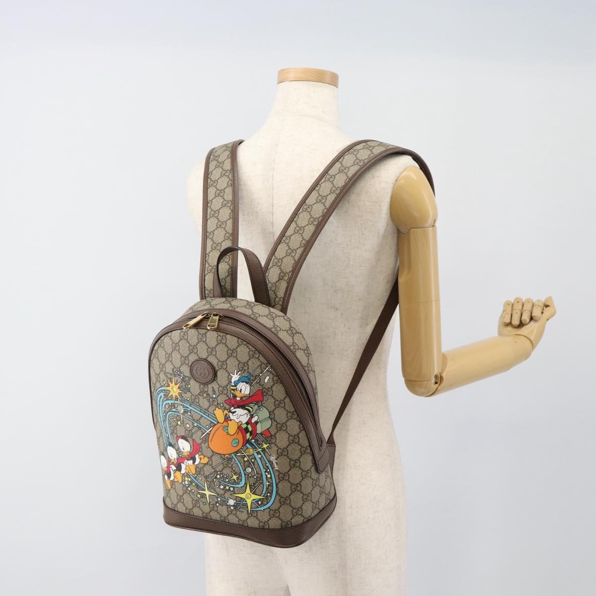 GUCCI GUCCI x Disney GG Supreme Backpack PVC Beige 552884 Auth 185480M