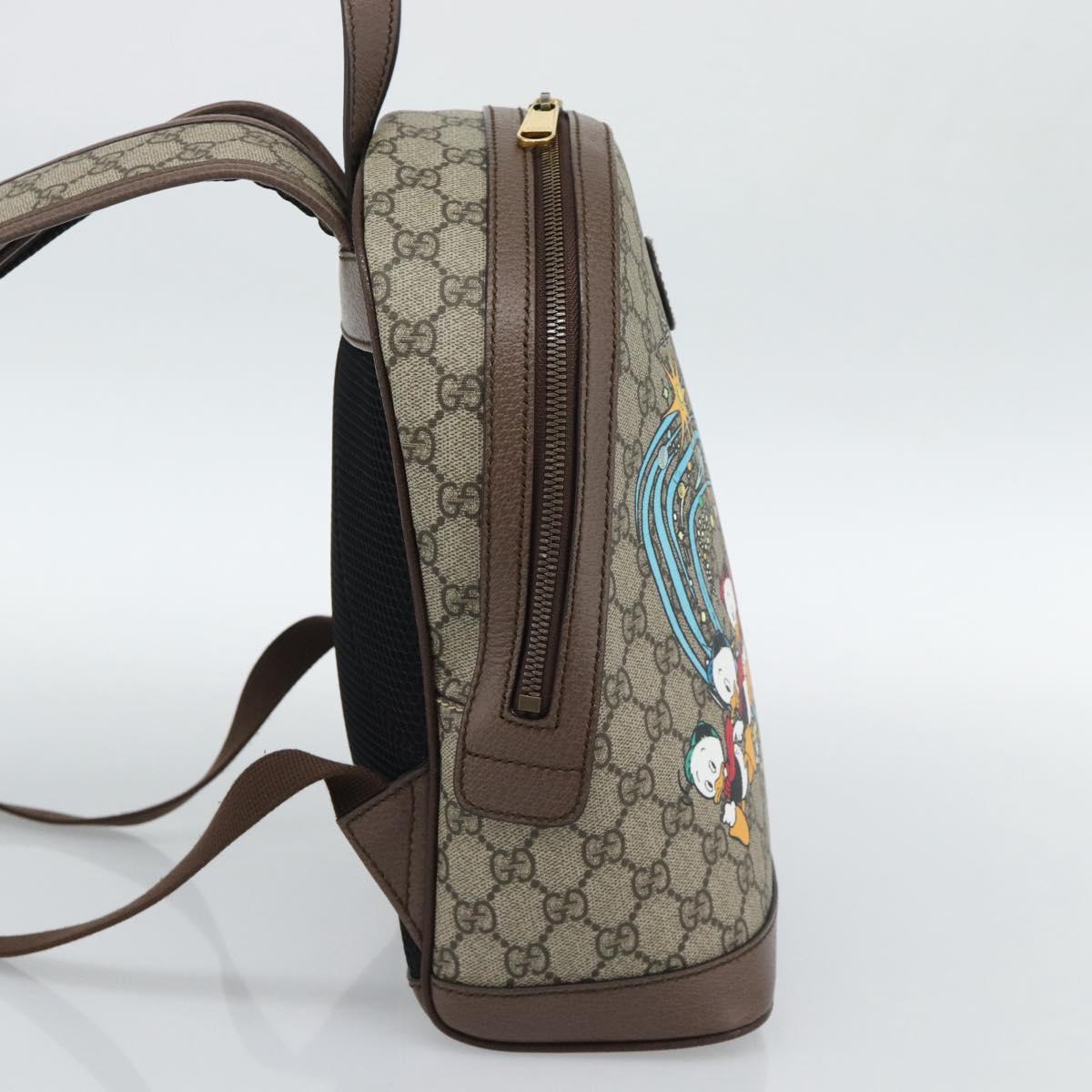 GUCCI GUCCI x Disney GG Supreme Backpack PVC Beige 552884 Auth 185480M