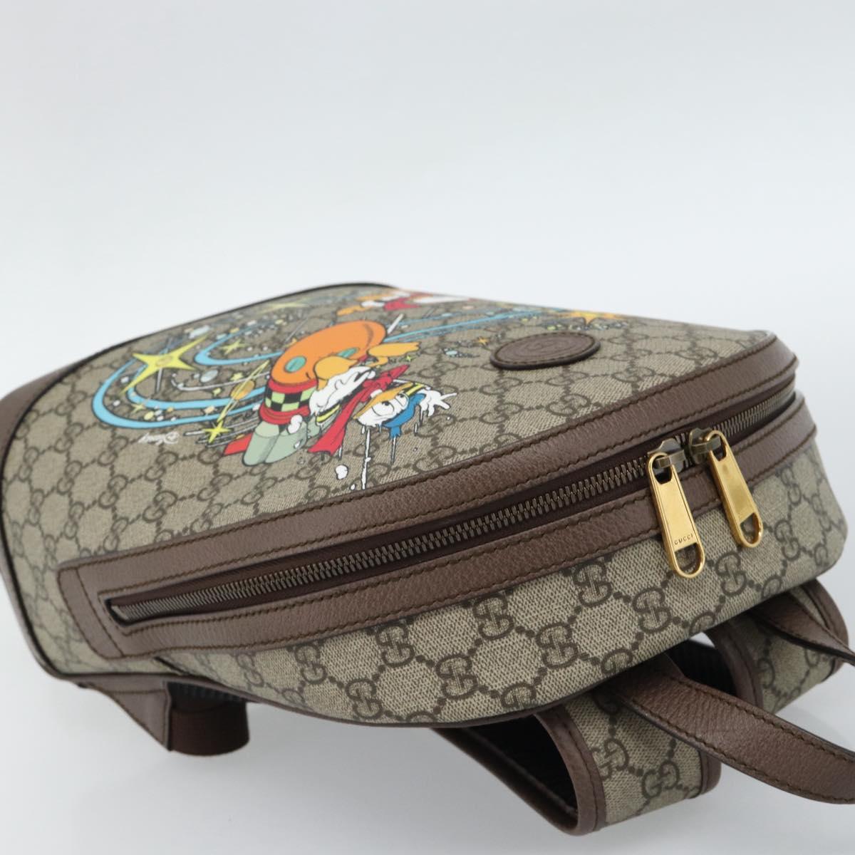 GUCCI GUCCI x Disney GG Supreme Backpack PVC Beige 552884 Auth 185480M