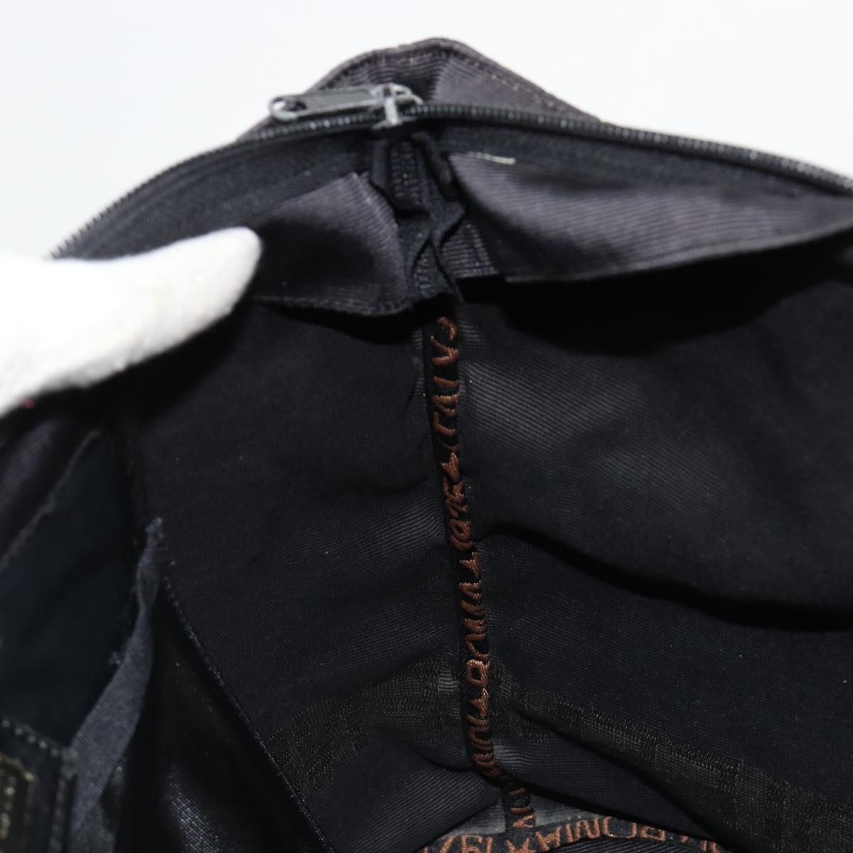 FENDI Hand Bag Canvas Black Auth 185481