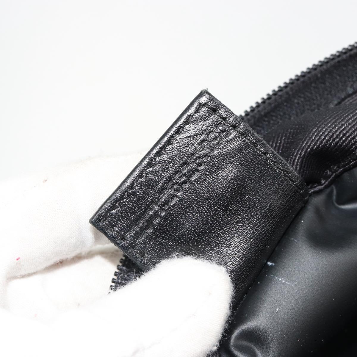 FENDI Hand Bag Canvas Black Auth 185481