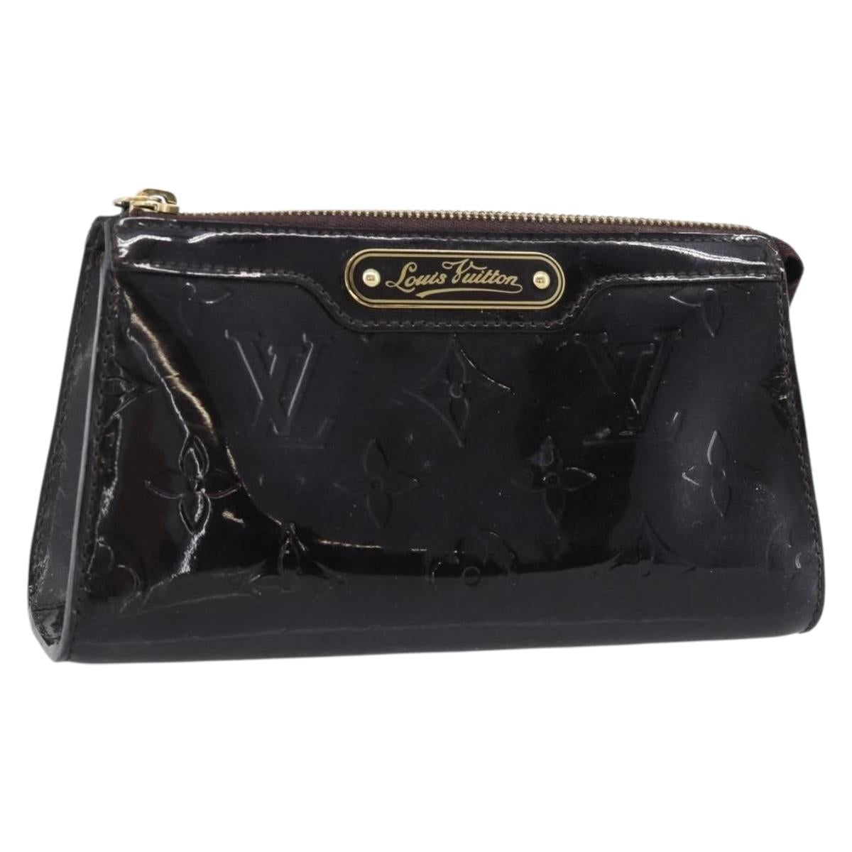 LOUIS VUITTON Monogram Vernis Trousse Cosmetics Amarante M93564 LV Auth 185484