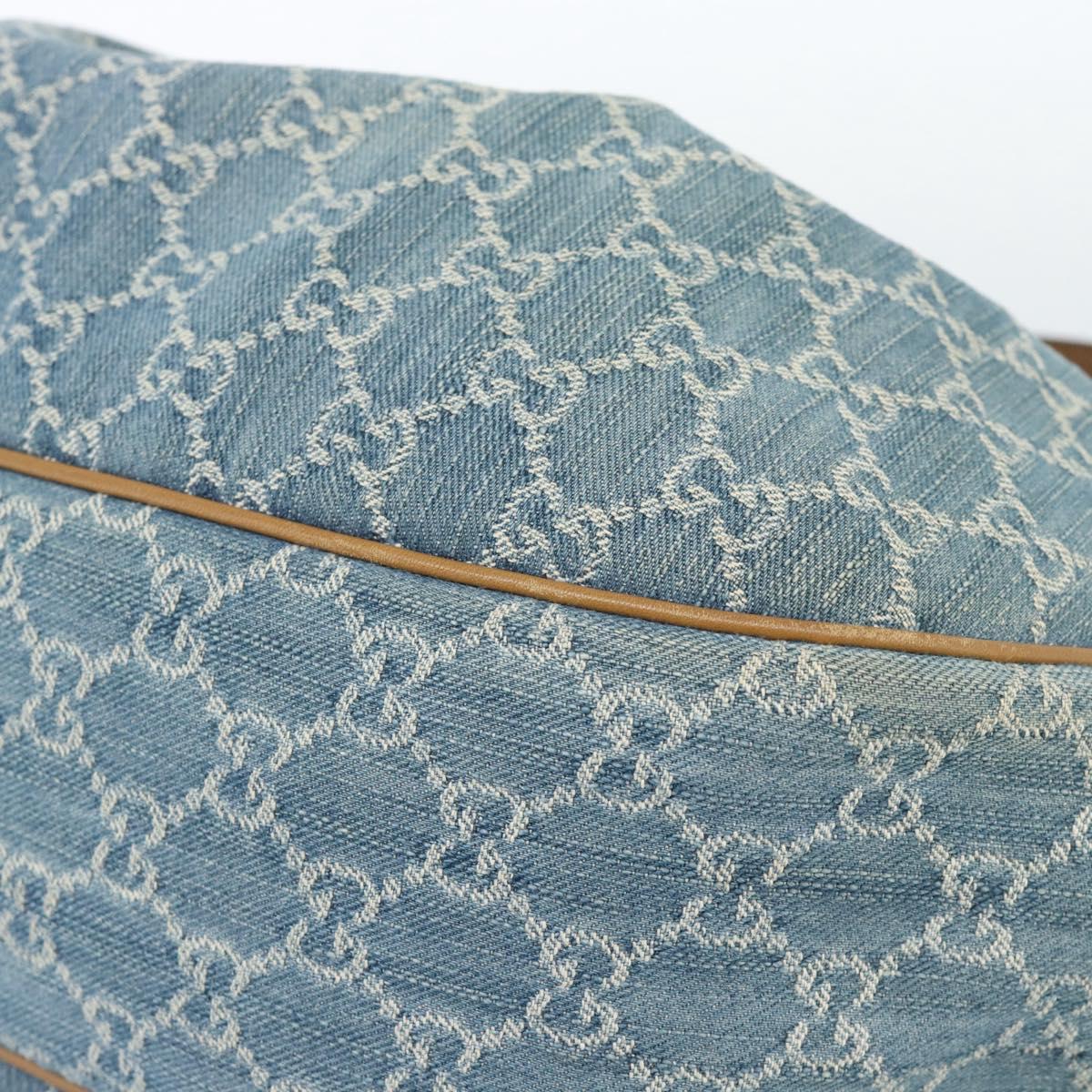 GUCCI GG Canvas Sukey Shoulder Bag Blue Gold 232955 Auth 185491V