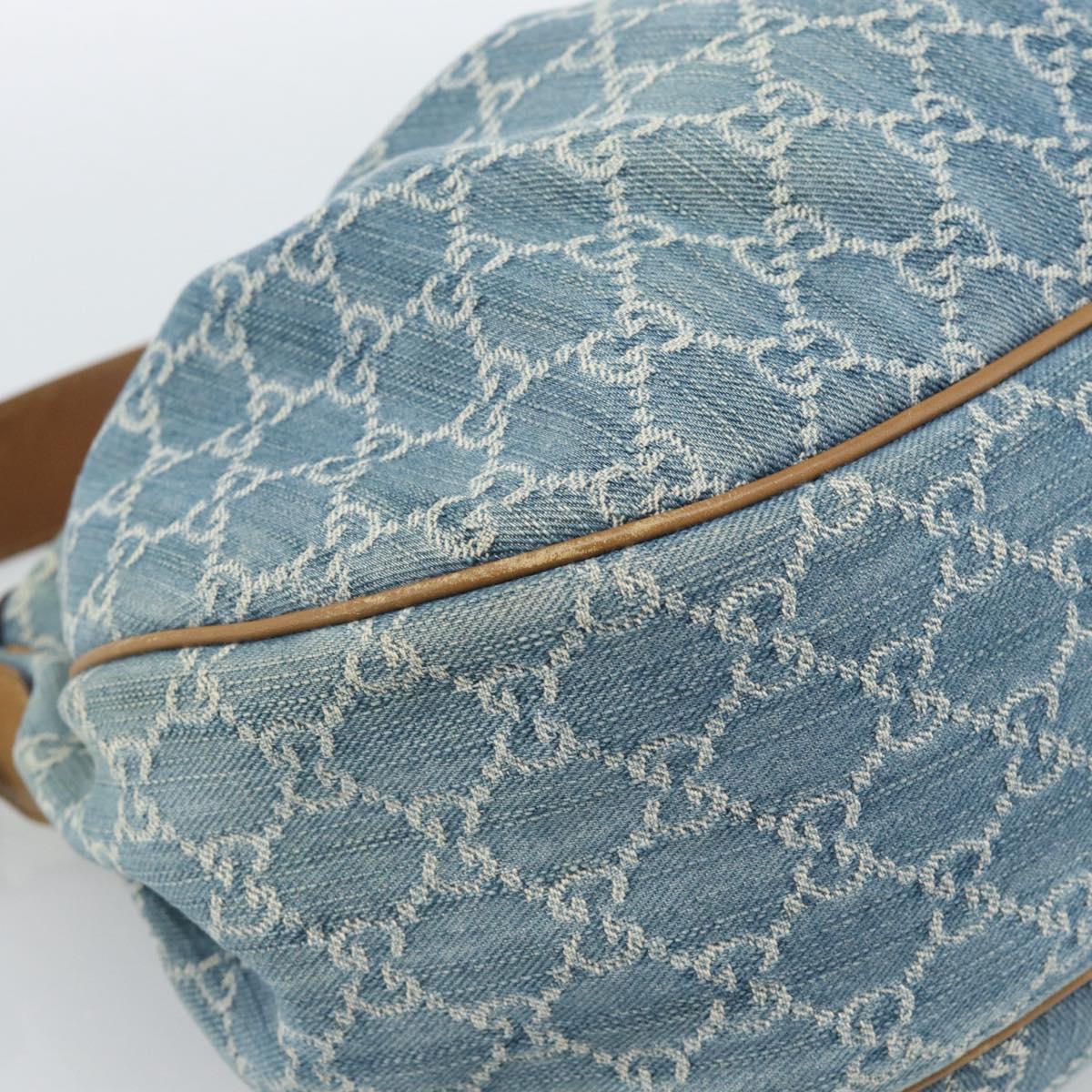 GUCCI GG Canvas Sukey Shoulder Bag Blue Gold 232955 Auth 185491V