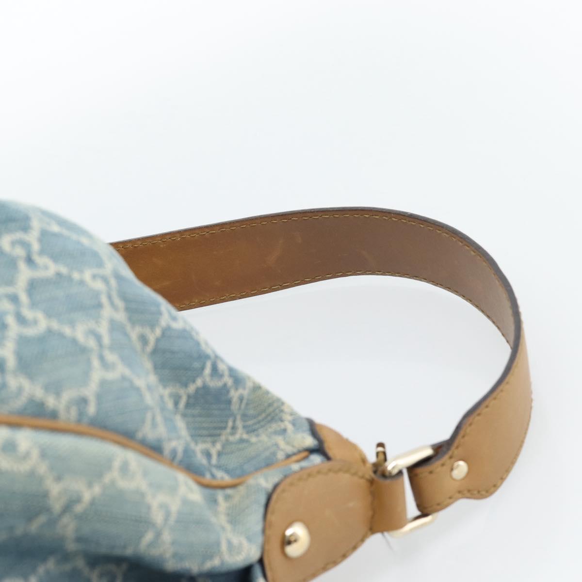 GUCCI GG Canvas Sukey Shoulder Bag Blue Gold 232955 Auth 185491V