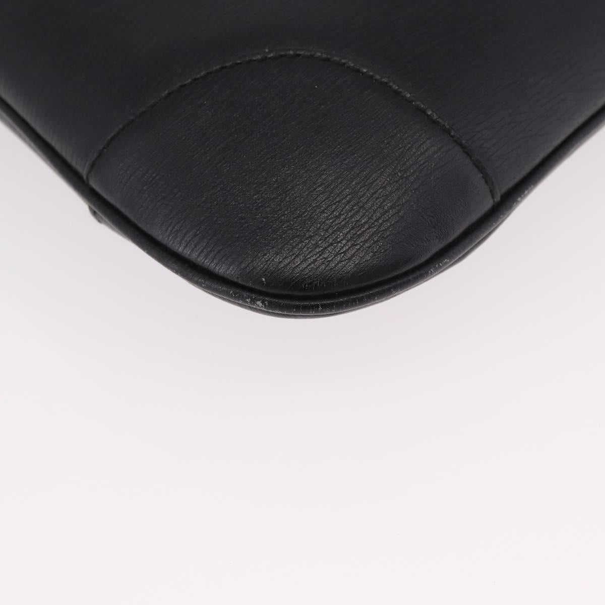 GUCCI Bamboo Shoulder Bag Leather Black Gold 001 4096 Auth 185498