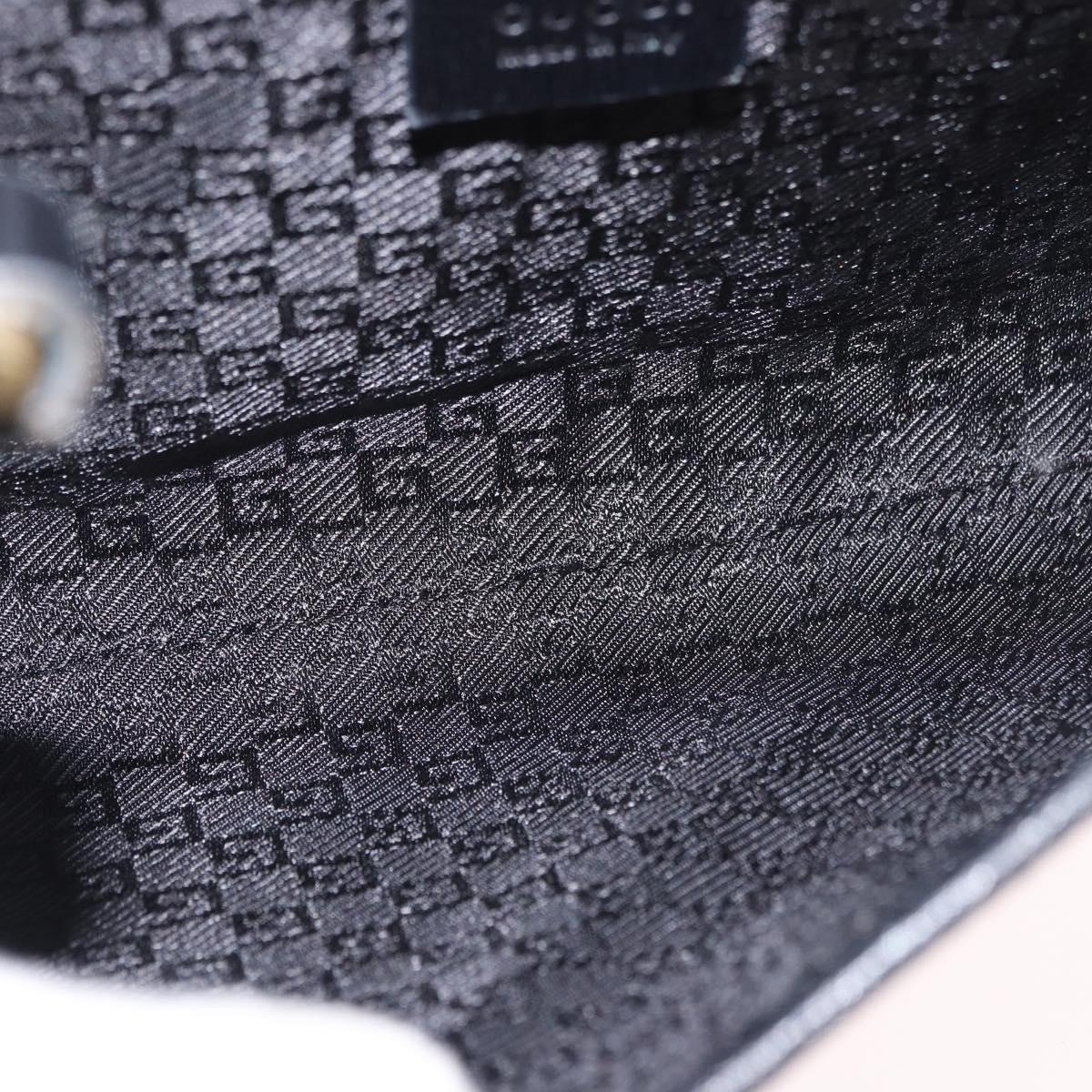 GUCCI Bamboo Shoulder Bag Leather Black Gold 001 4096 Auth 185498