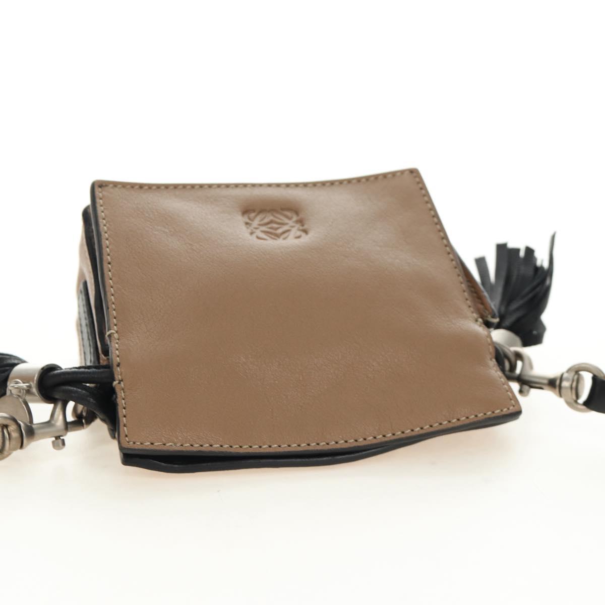 LOEWE Pouch Shoulder Bag Leather Brown Auth 185499V