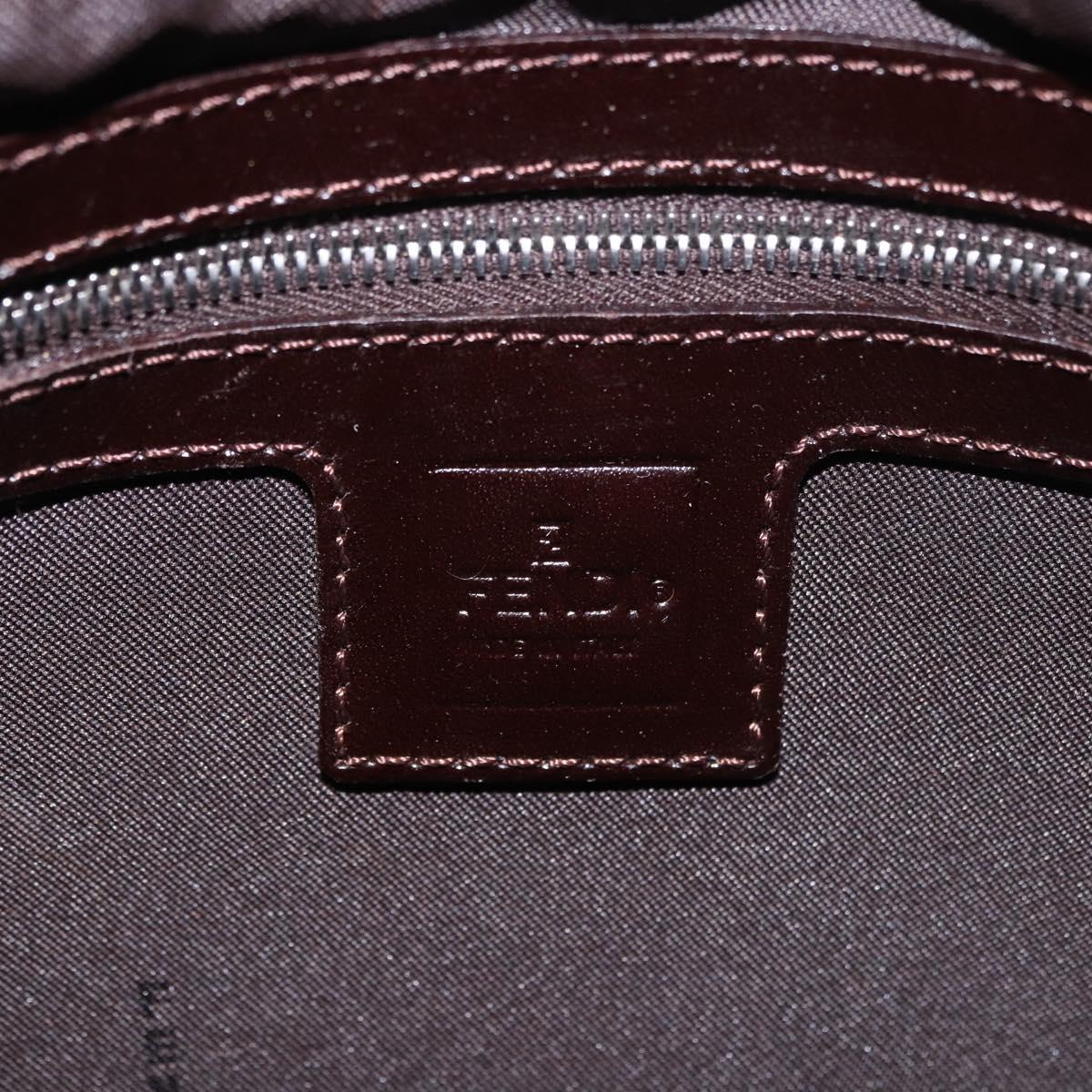 FENDI Zucca Canvas Mamma Baguette Shoulder Bag Black Brown Auth 185507SAV