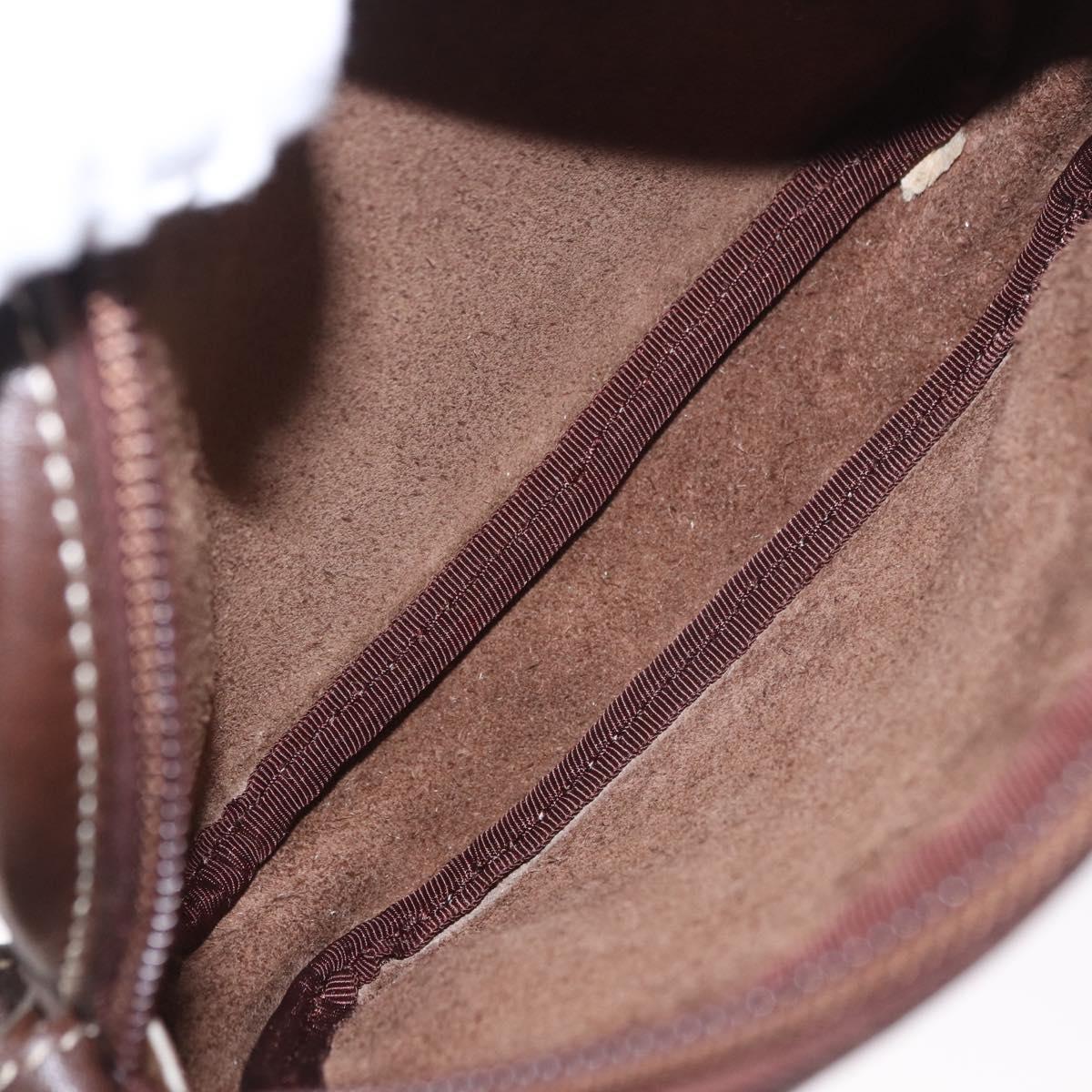 LOEWE Shoulder Bag Leather Brown Gold Auth 185510A