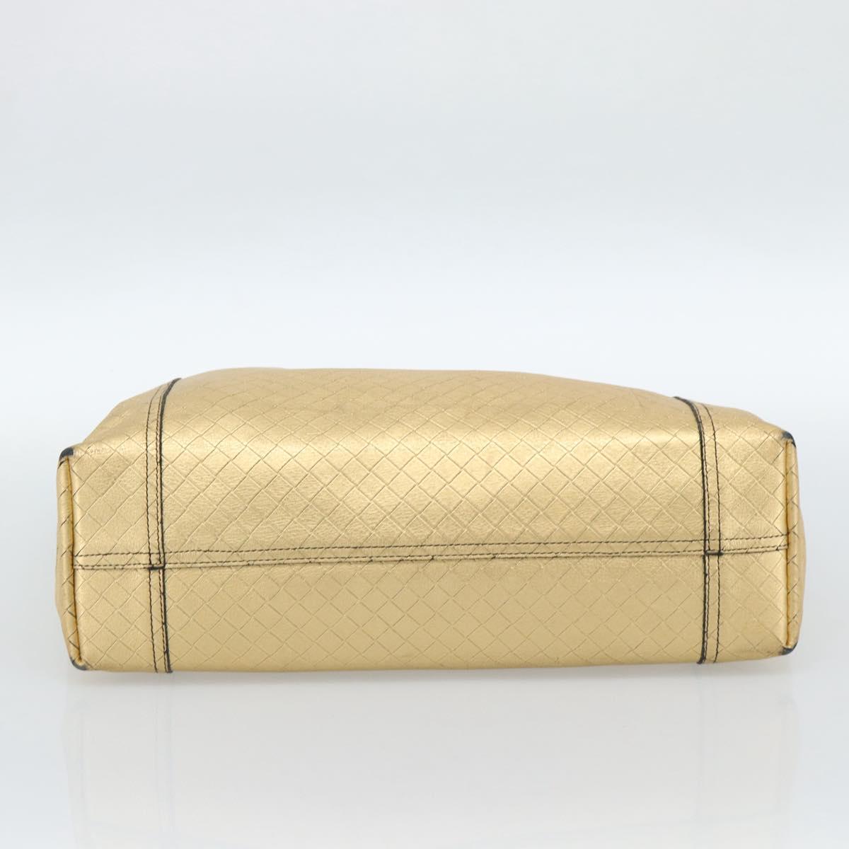 BOTTEGA VENETA Mirage Tote Bag Leather Gold Auth 185512