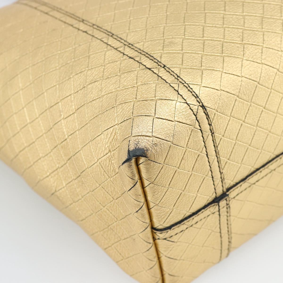 BOTTEGA VENETA Mirage Tote Bag Leather Gold Auth 185512