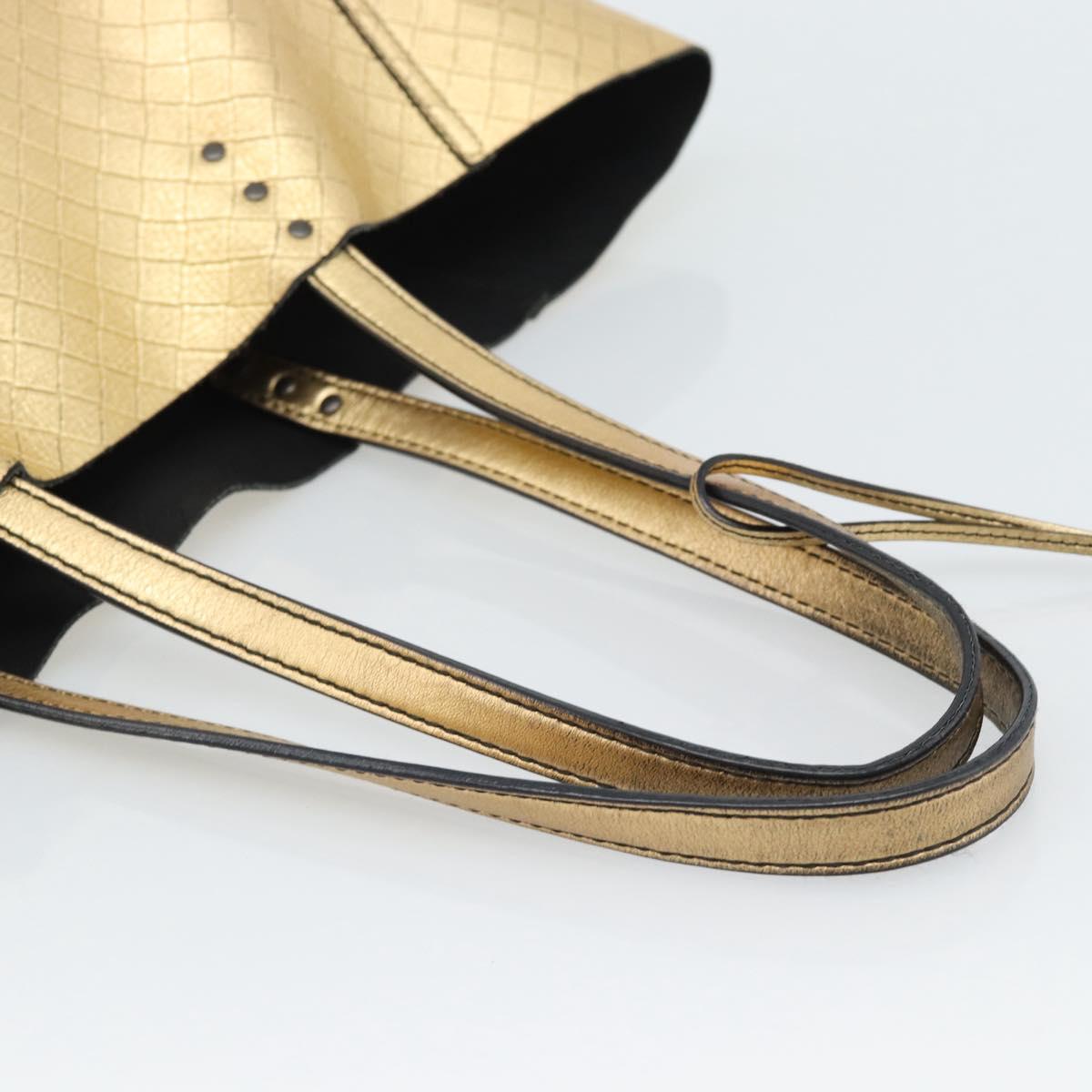 BOTTEGA VENETA Mirage Tote Bag Leather Gold Auth 185512