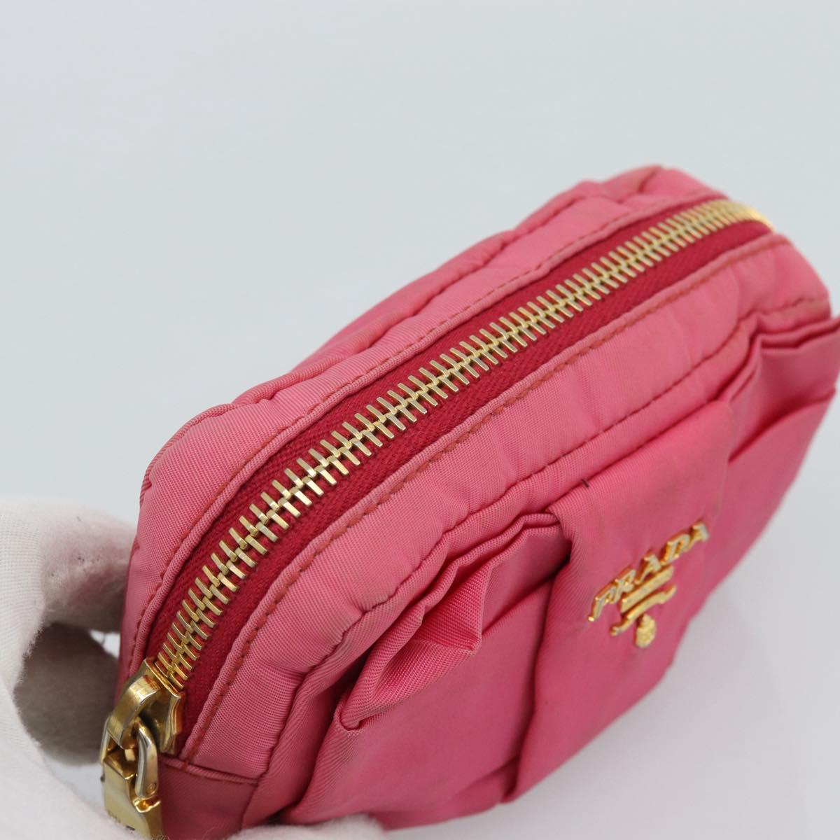 PRADA Pouch Nylon 2 Set Pink Blue Auth 185516
