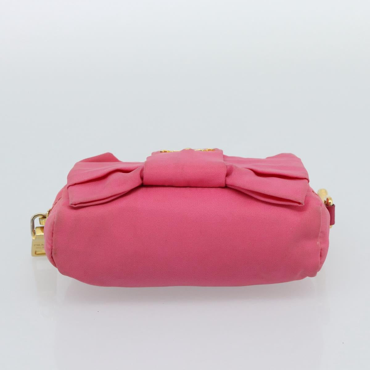 PRADA Pouch Nylon 2 Set Pink Blue Auth 185516