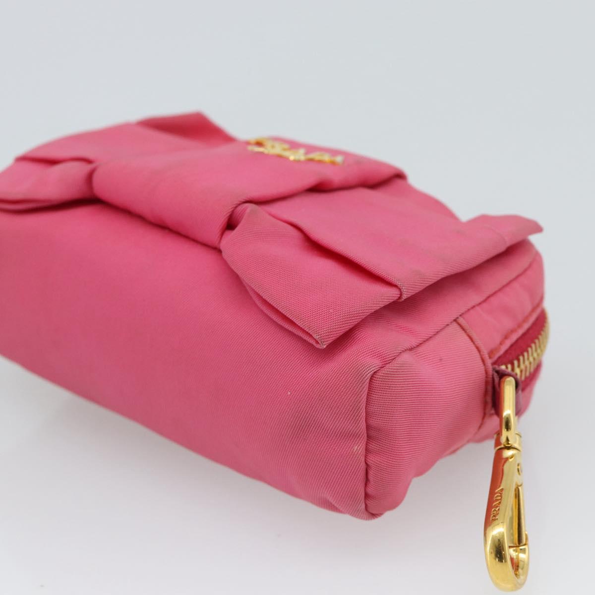 PRADA Pouch Nylon 2 Set Pink Blue Auth 185516
