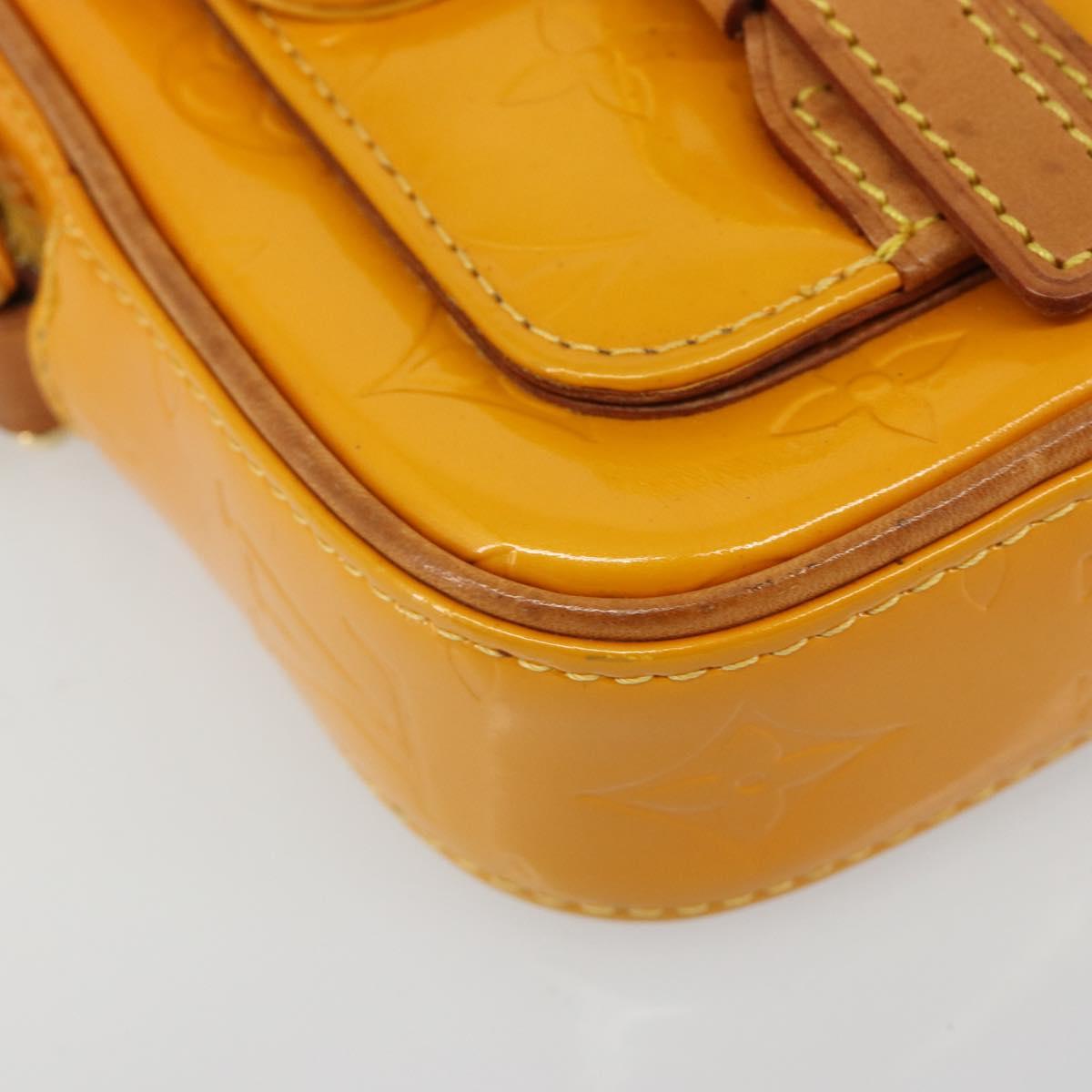 LOUIS VUITTON Monogram Vernis Christie PM Shoulder Bag Jaune M91110 Auth 185531