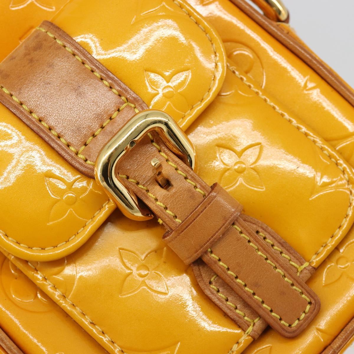 LOUIS VUITTON Monogram Vernis Christie PM Shoulder Bag Jaune M91110 Auth 185531