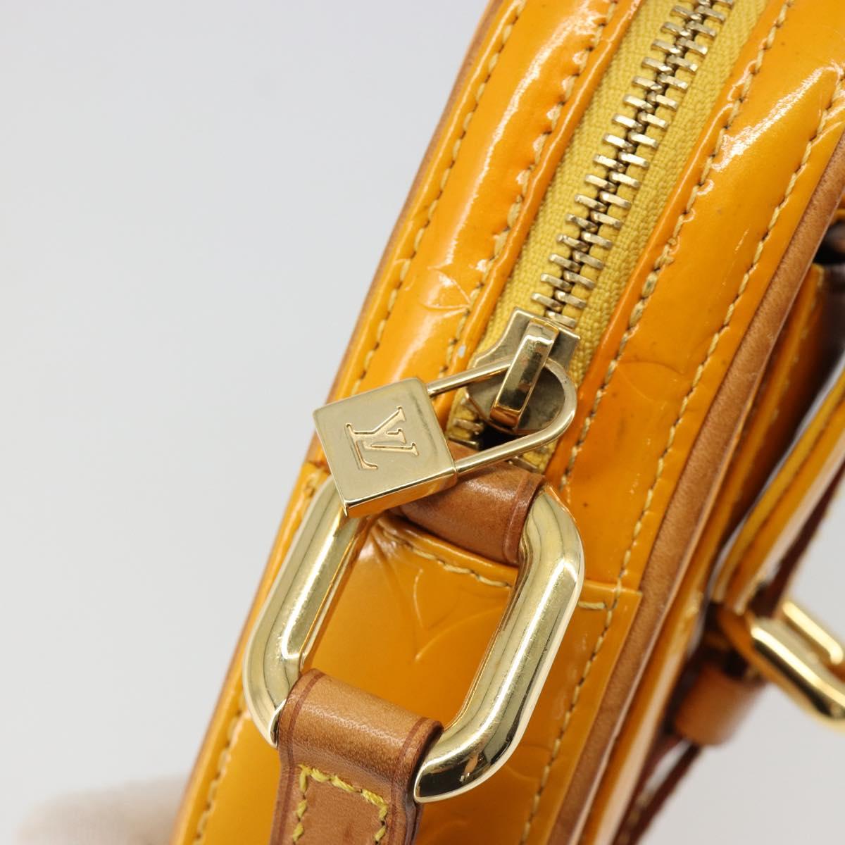 LOUIS VUITTON Monogram Vernis Christie PM Shoulder Bag Jaune M91110 Auth 185531