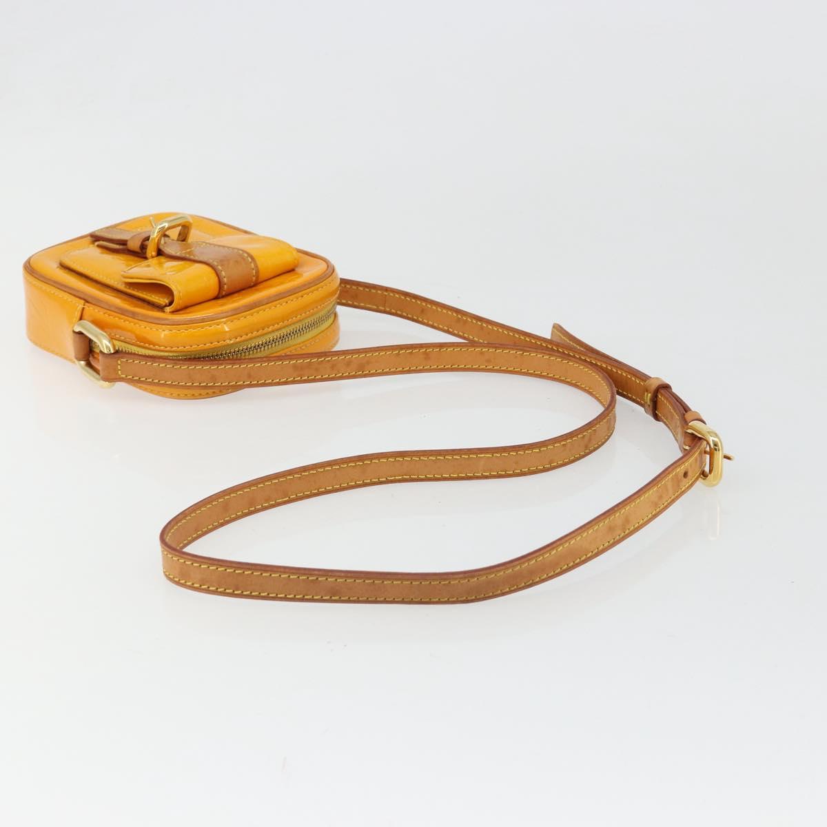 LOUIS VUITTON Monogram Vernis Christie PM Shoulder Bag Jaune M91110 Auth 185531