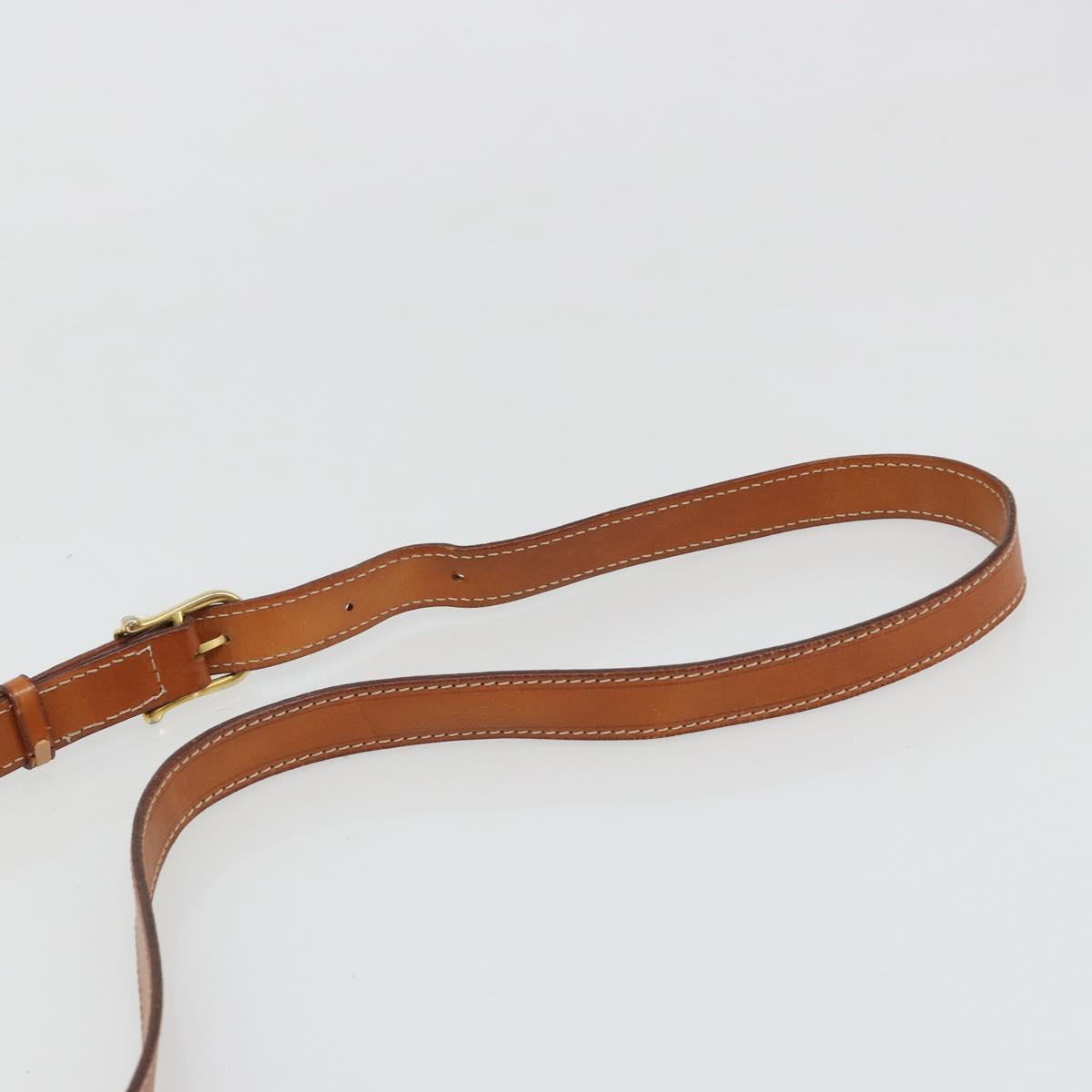 CELINE Macadam Canvas Shoulder Bag PVC Leather Brown Gold Auth 185532