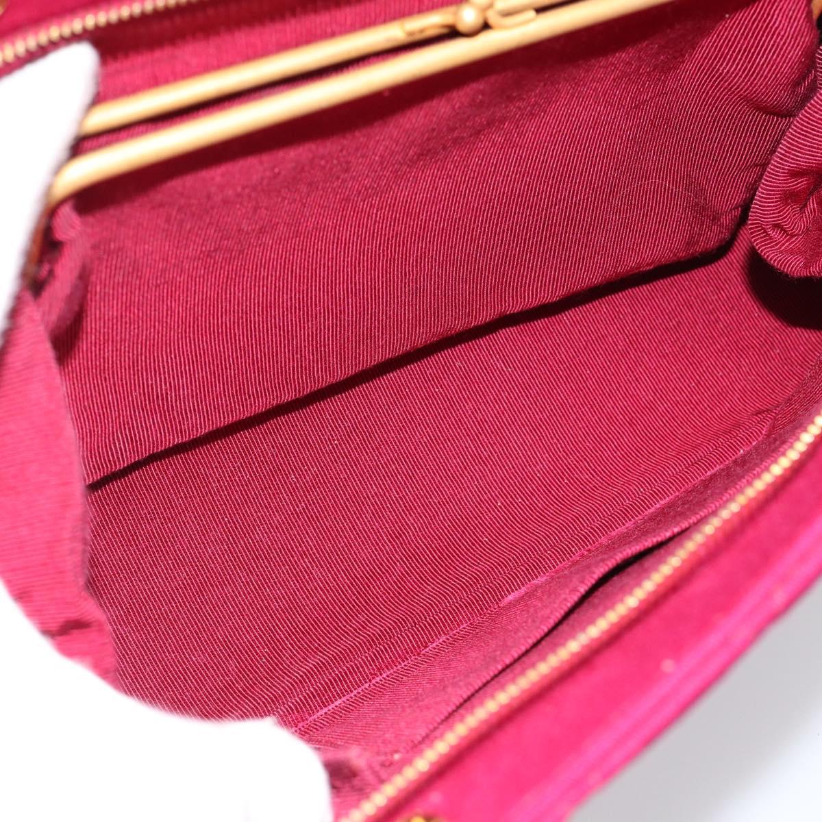 CHANEL Matelasse Chain Shoulder Bag Cotton Jersey Wine Red Gold CC Auth 185539