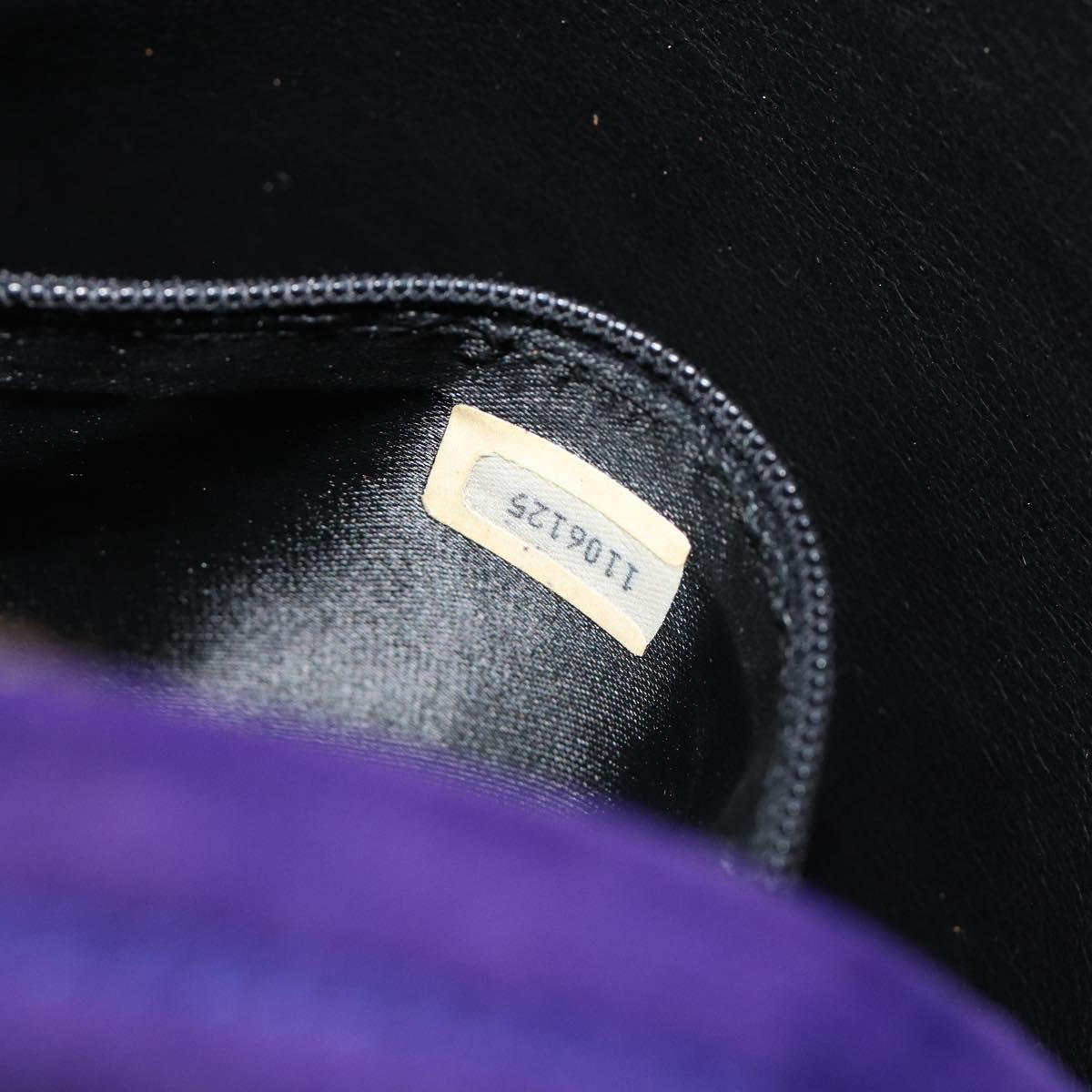CHANEL Matelasse Chain Hand Bag Suede Purple Gold CC Auth 185540A