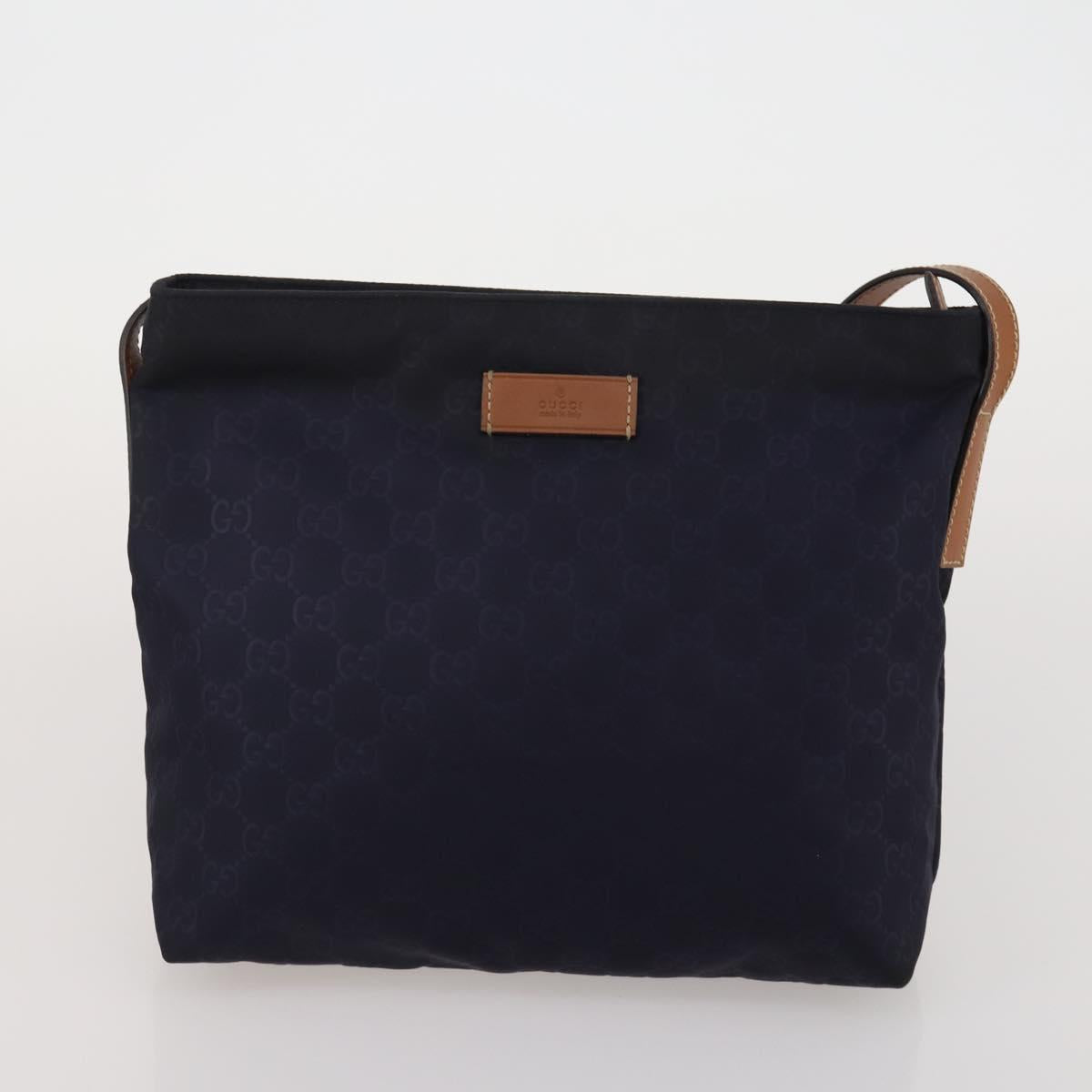 GUCCI GG Canvas Shoulder Bag 2 Set Beige Navy Auth 185541